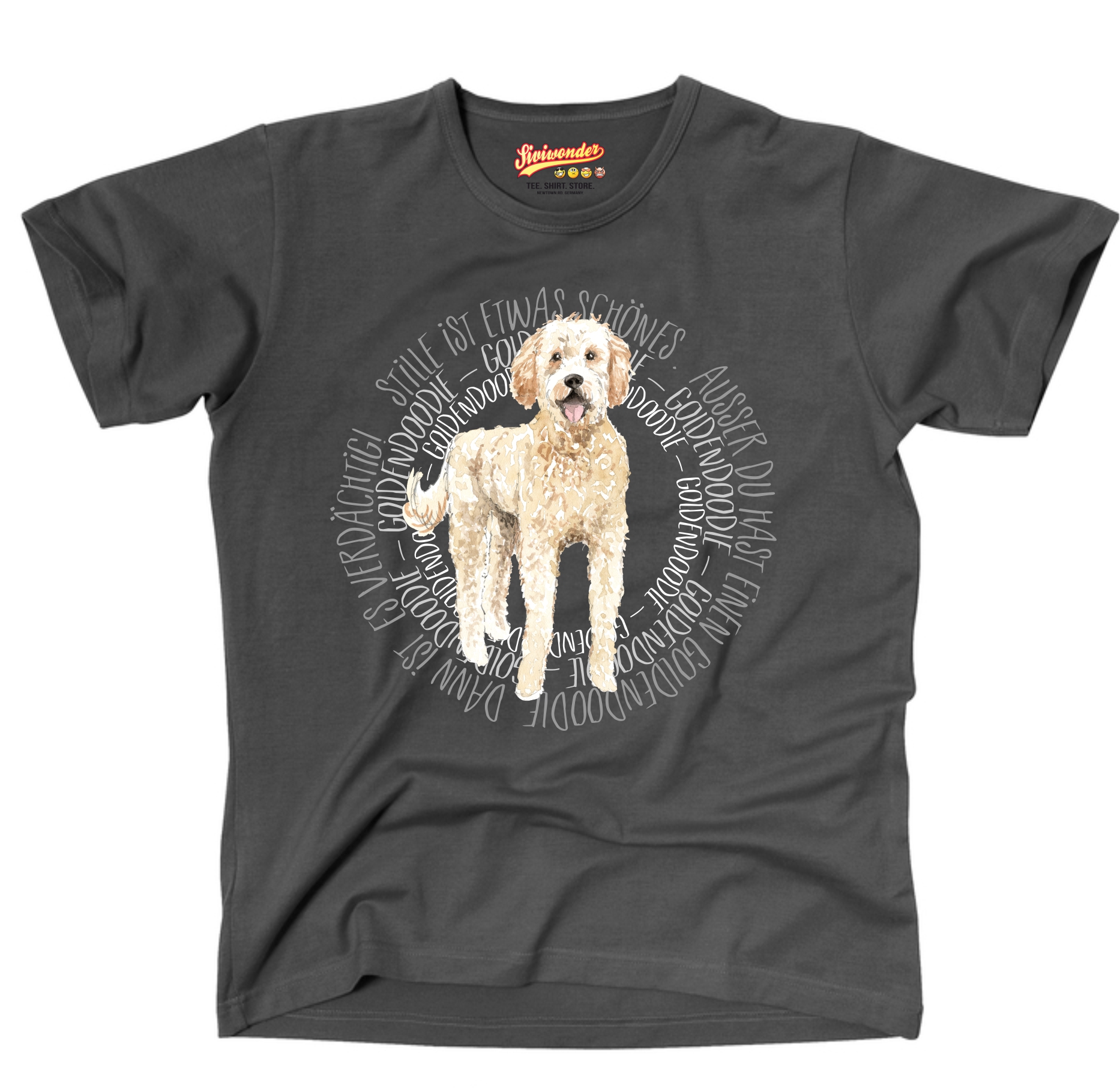 GOLDENDOODLE UNISEX T-SHIRT CIRCLE Watercolor by SIVIWONDER