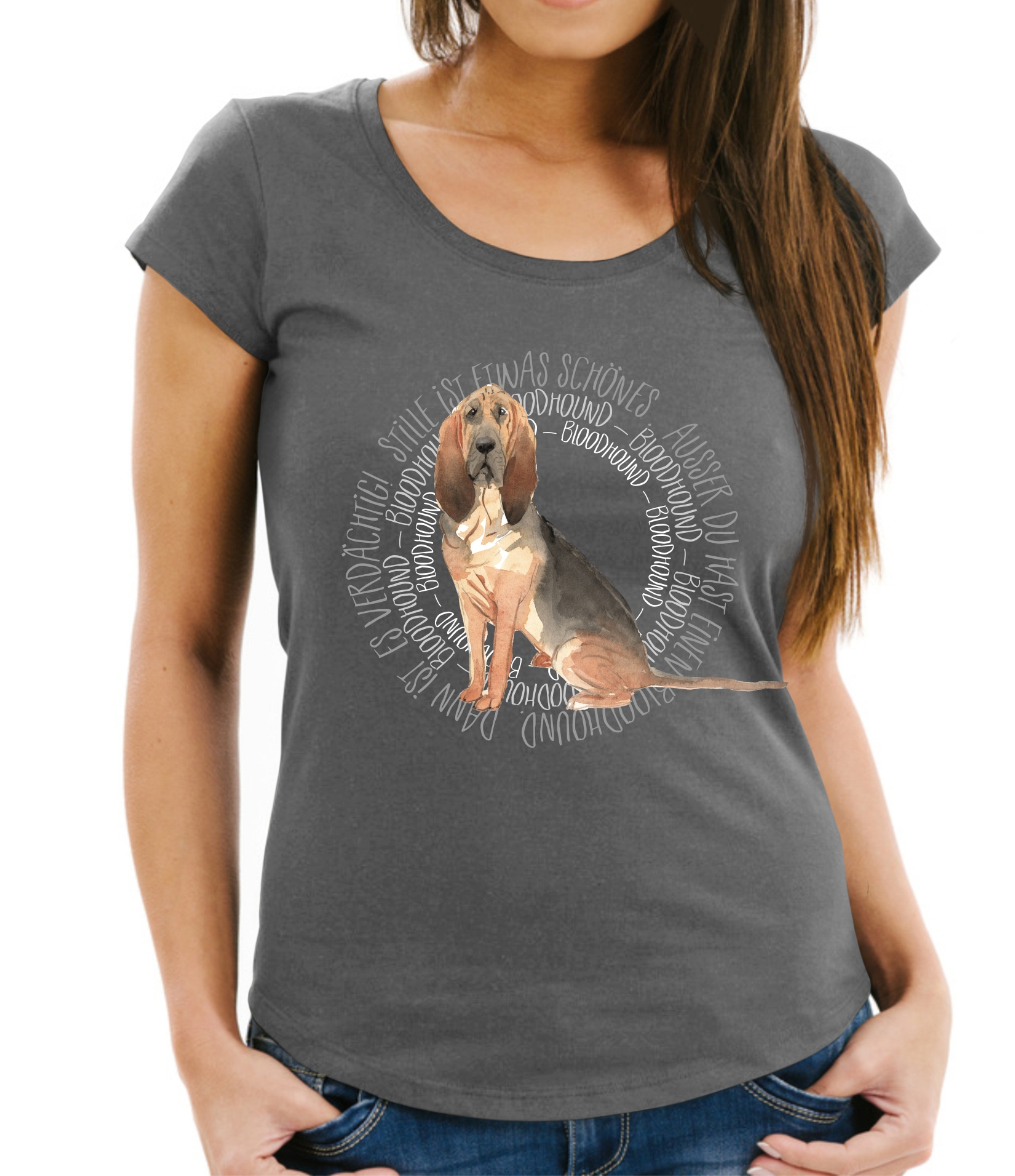BLOODHOUND DAMEN T-SHIRT CIRCLE Watercolor by SIVIWONDER