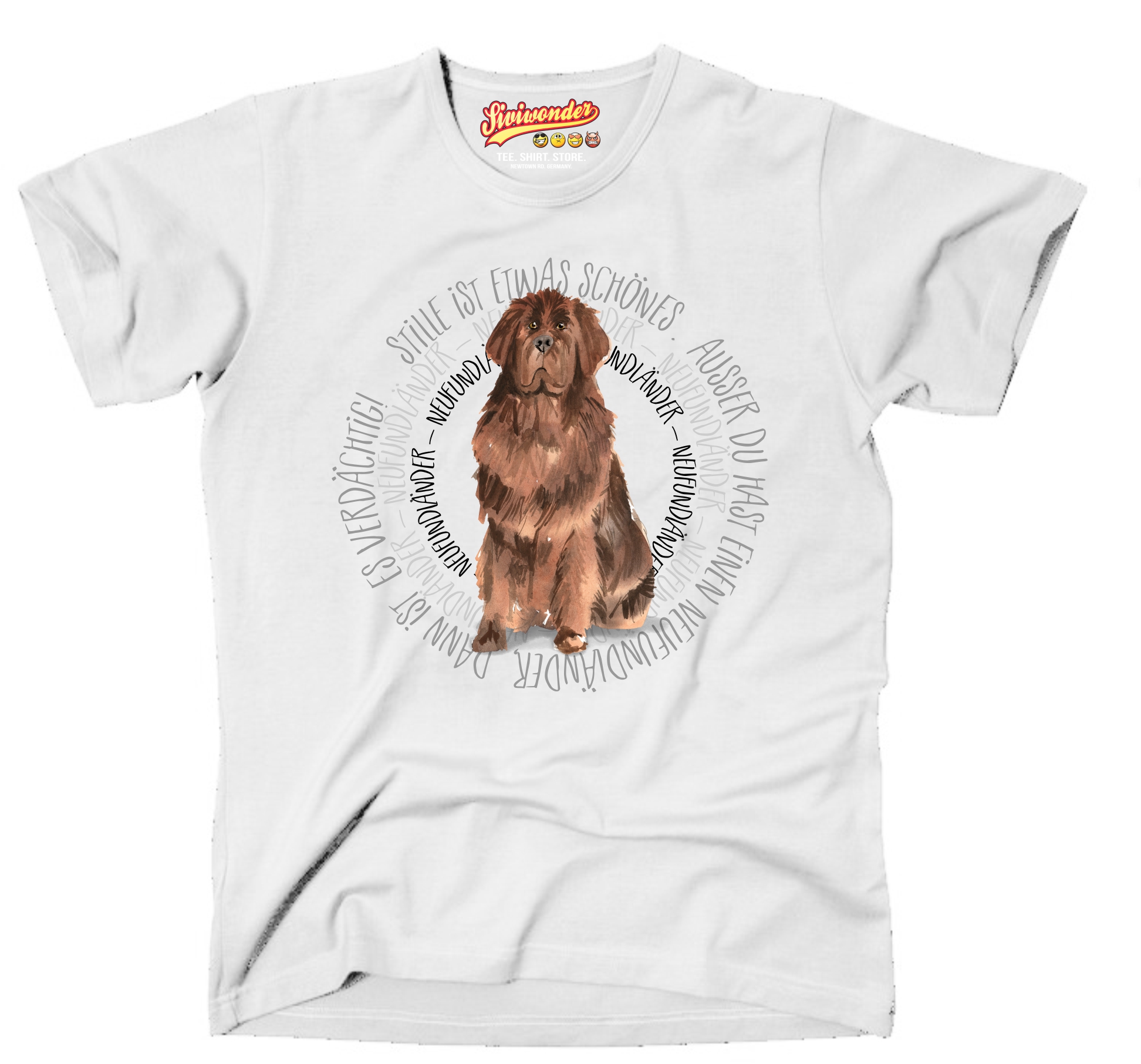 NEUFUNDLÄNDER UNISEX T-SHIRT CIRCLE Watercolor by SIVIWONDER