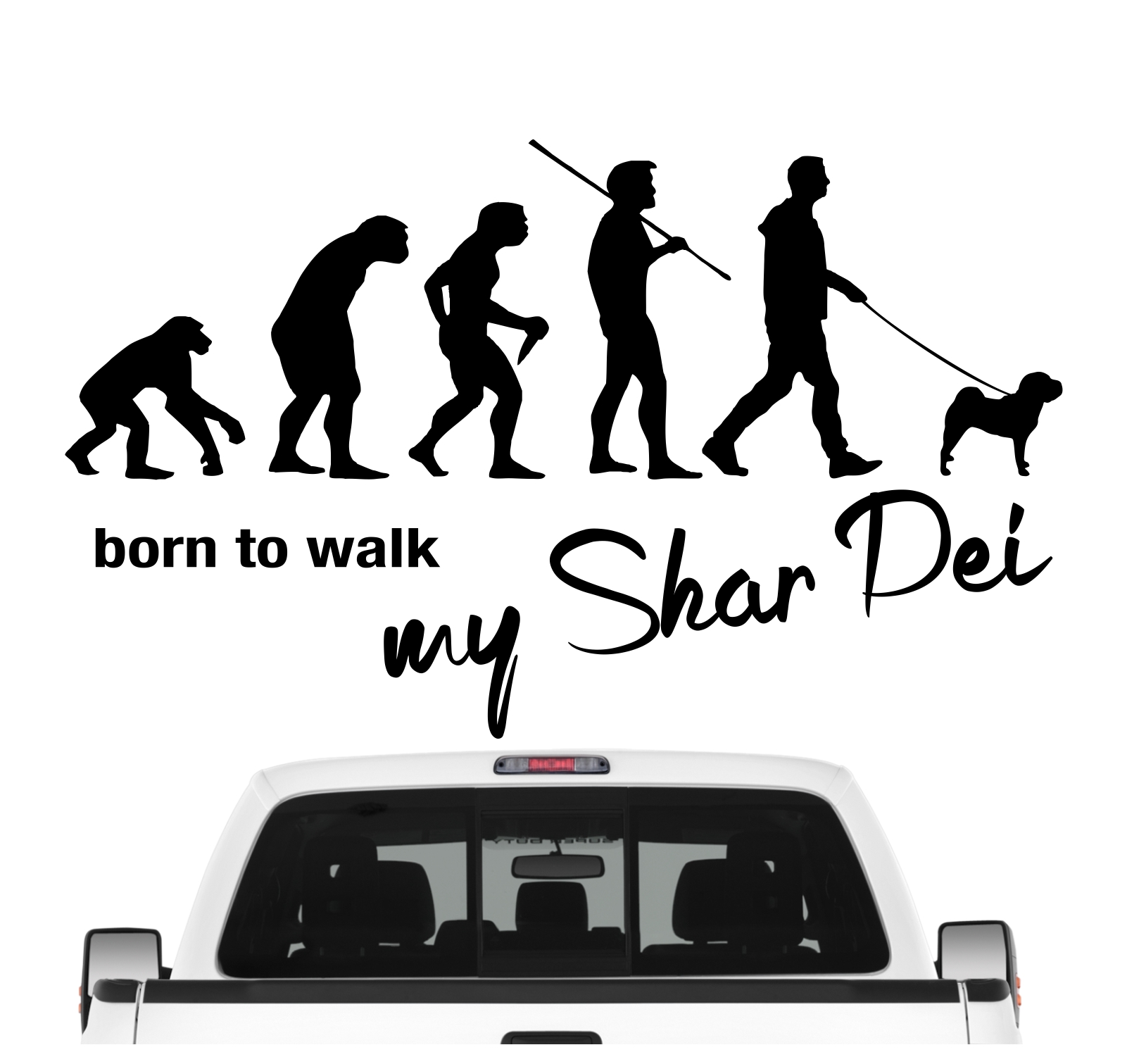 Shar Pei Faltenhund Chinese  Born to Walk Hunde Aufkleber Sticker Autoaufkleber Wandtattoo Tattoo