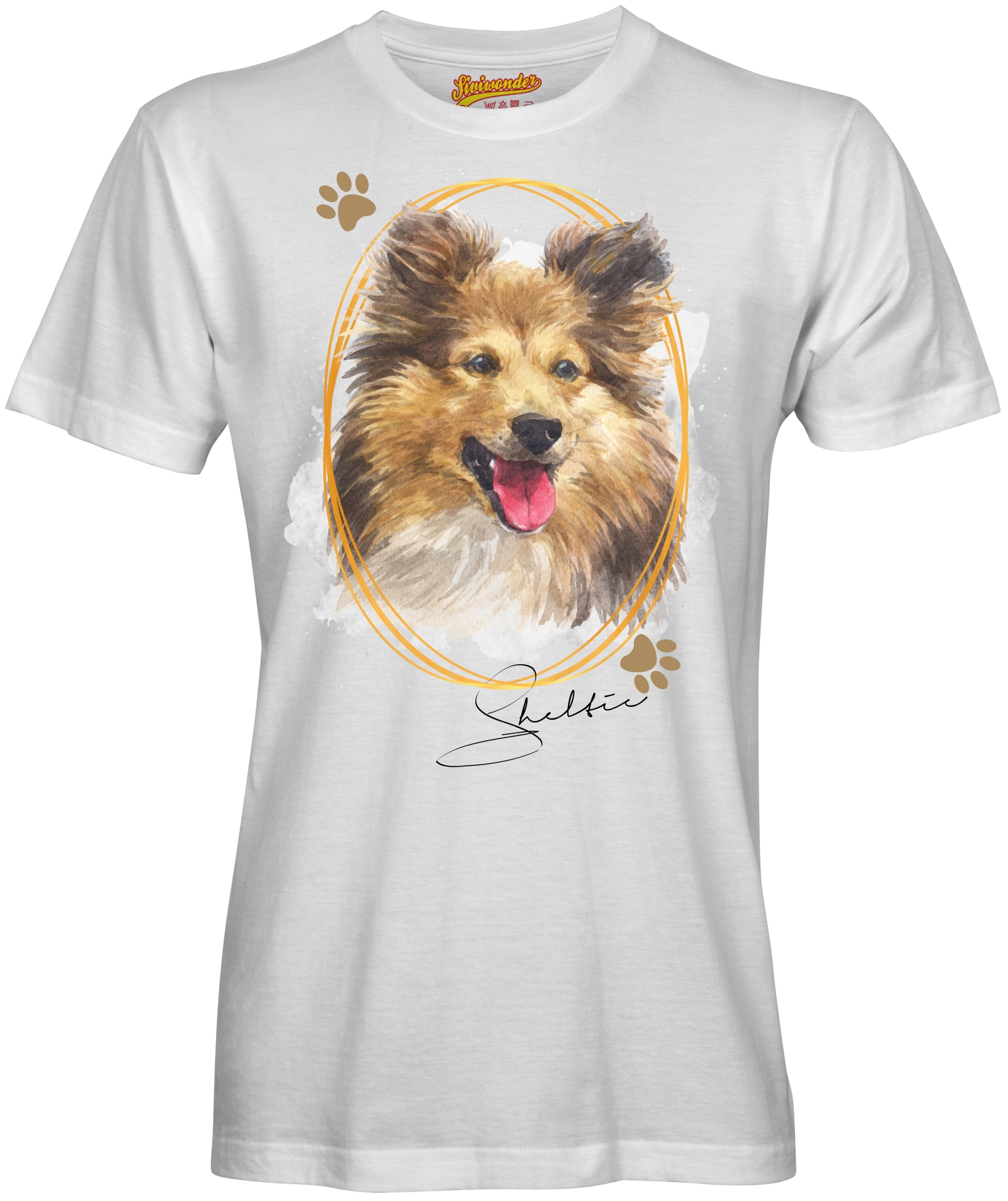 Unisex T-Shirt SHELTIE Signature Dogs by Siviwonder
