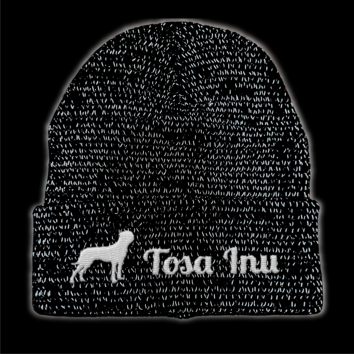 Tosa Inu reflektierende Mütze Stickerei Hund Winter Strickmütze reflex Beanie warm kalt