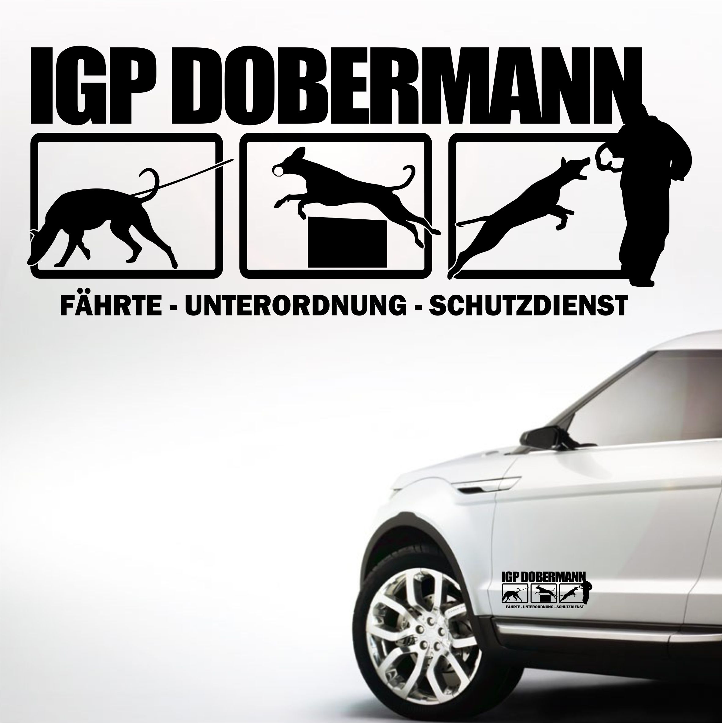 Aufkleber Hundemotiv Rasse IGP IPO Begleithund Prüfung Internationale Prüfungsordnung Gebrauchshudeprüfung Fährte Schutzdi