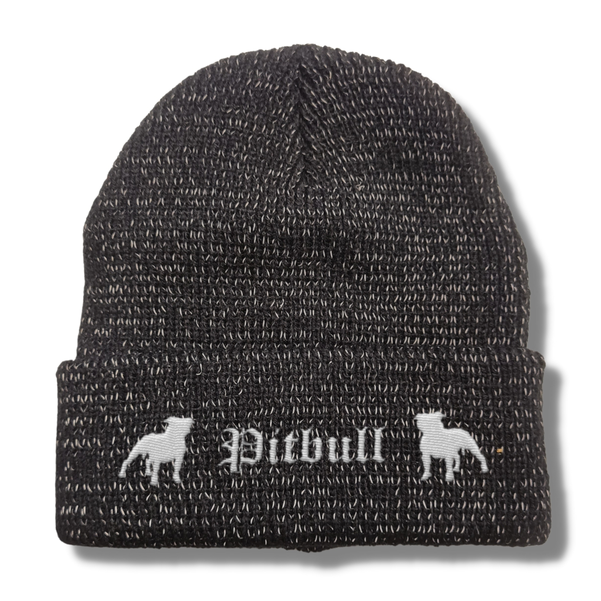 Bad Pitbull reflektierende Mütze Stickerei Hund Winter Strickmütze reflex Beanie warm