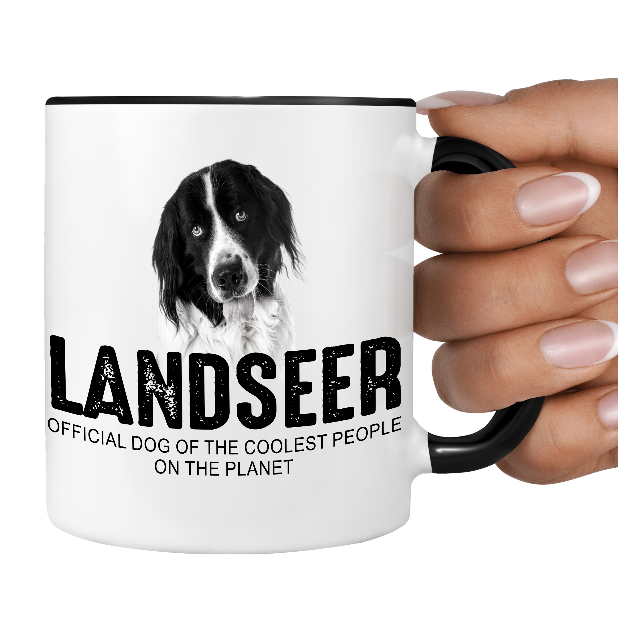 Landseer Schweiz Wachhund Landser Dog Tasse Kaffeetasse Kaffeebecher happy Design by Siviwonder