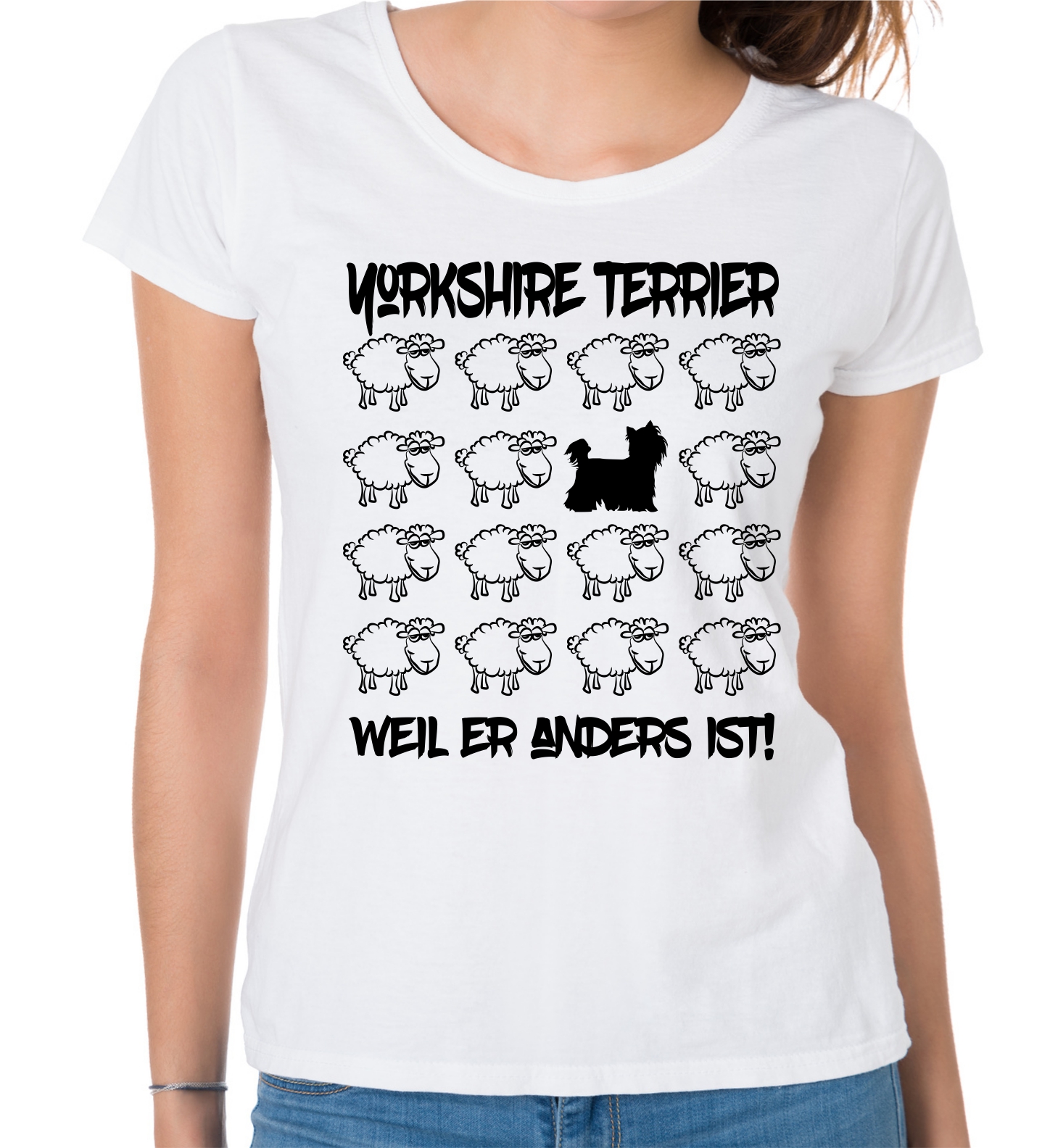 YORKSHIRE TERRIER DAMEN T-SHIRT BLACK SHEEP by SIVIWONDER