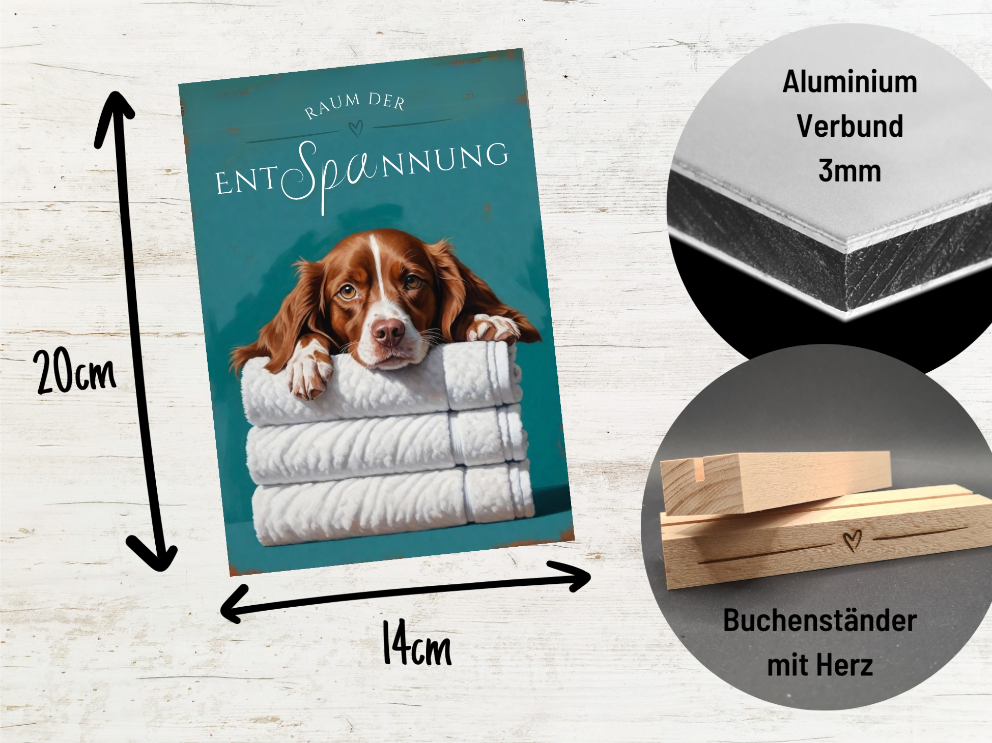 Hundeschild Deko Badezimmer Wellness Epagneul Breton Schild Spruch