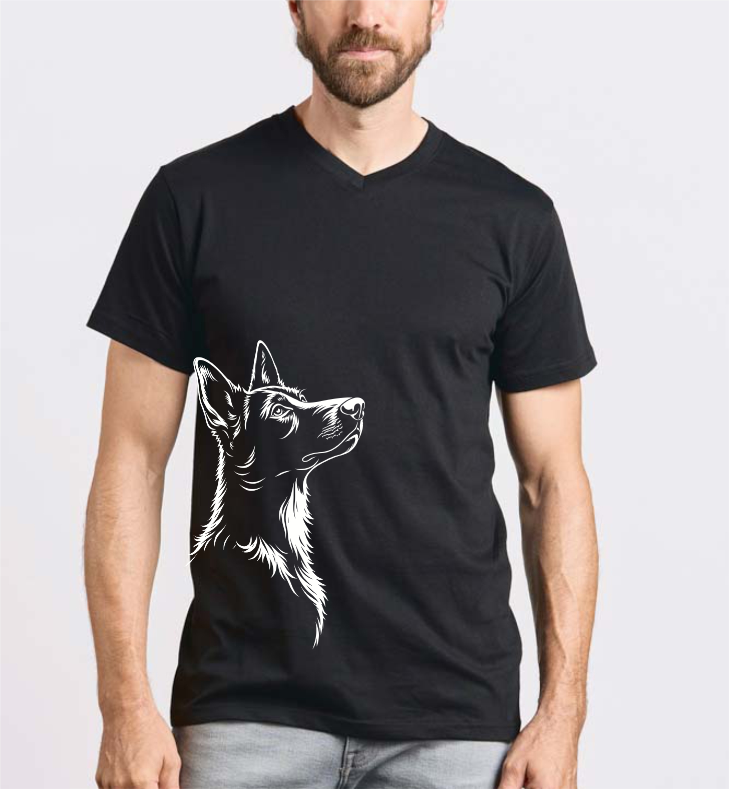 Vermisste Tiere Kreis Ludwigsburg T- Shirt Herren V-Neck ohne Brustlogo