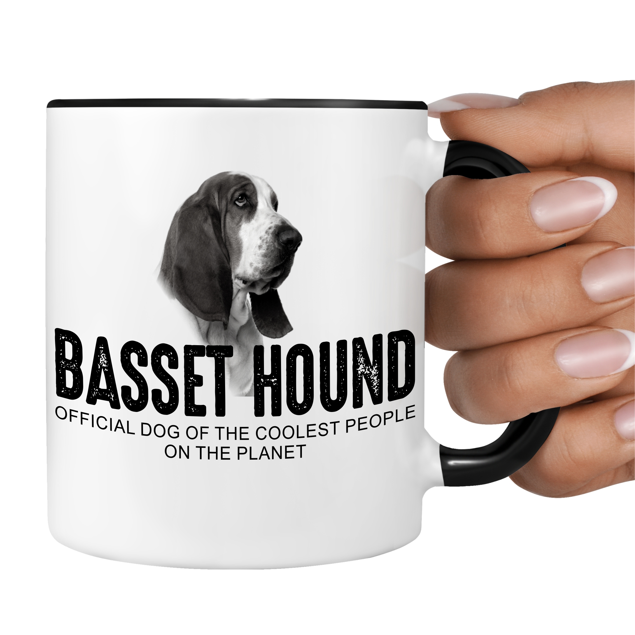 Basset Hound Hush Puppy  Dog cool Leute lustig Dog Tasse Kaffeetasse Kaffeebecher happy Design by Siviwonder