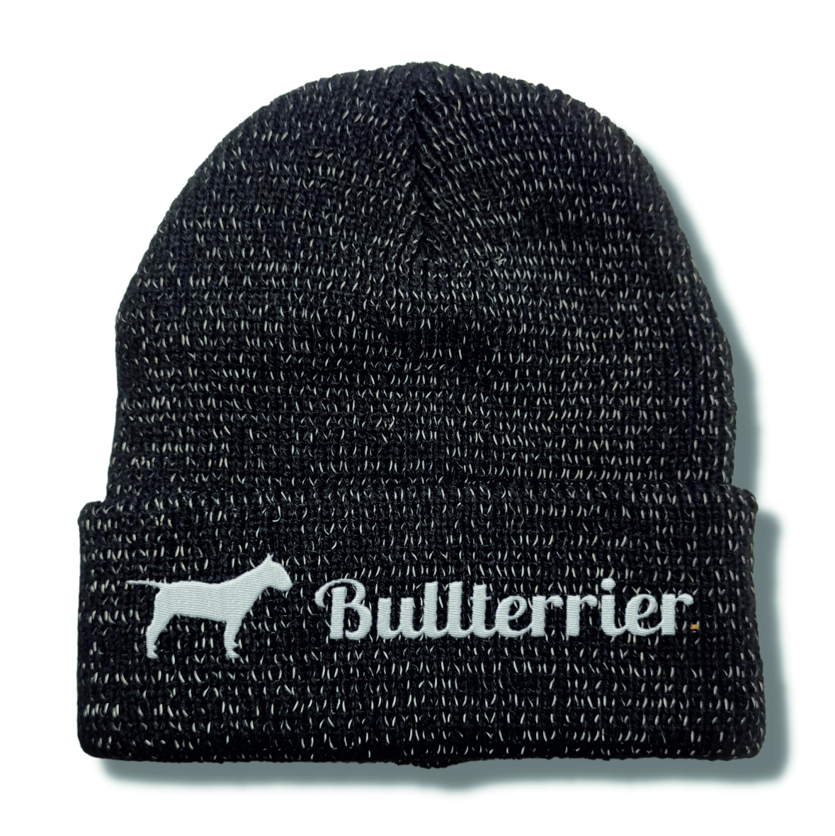Bullterrier reflektierende Mütze Stickerei Hund Winter Strickmütze reflex Beanie warm