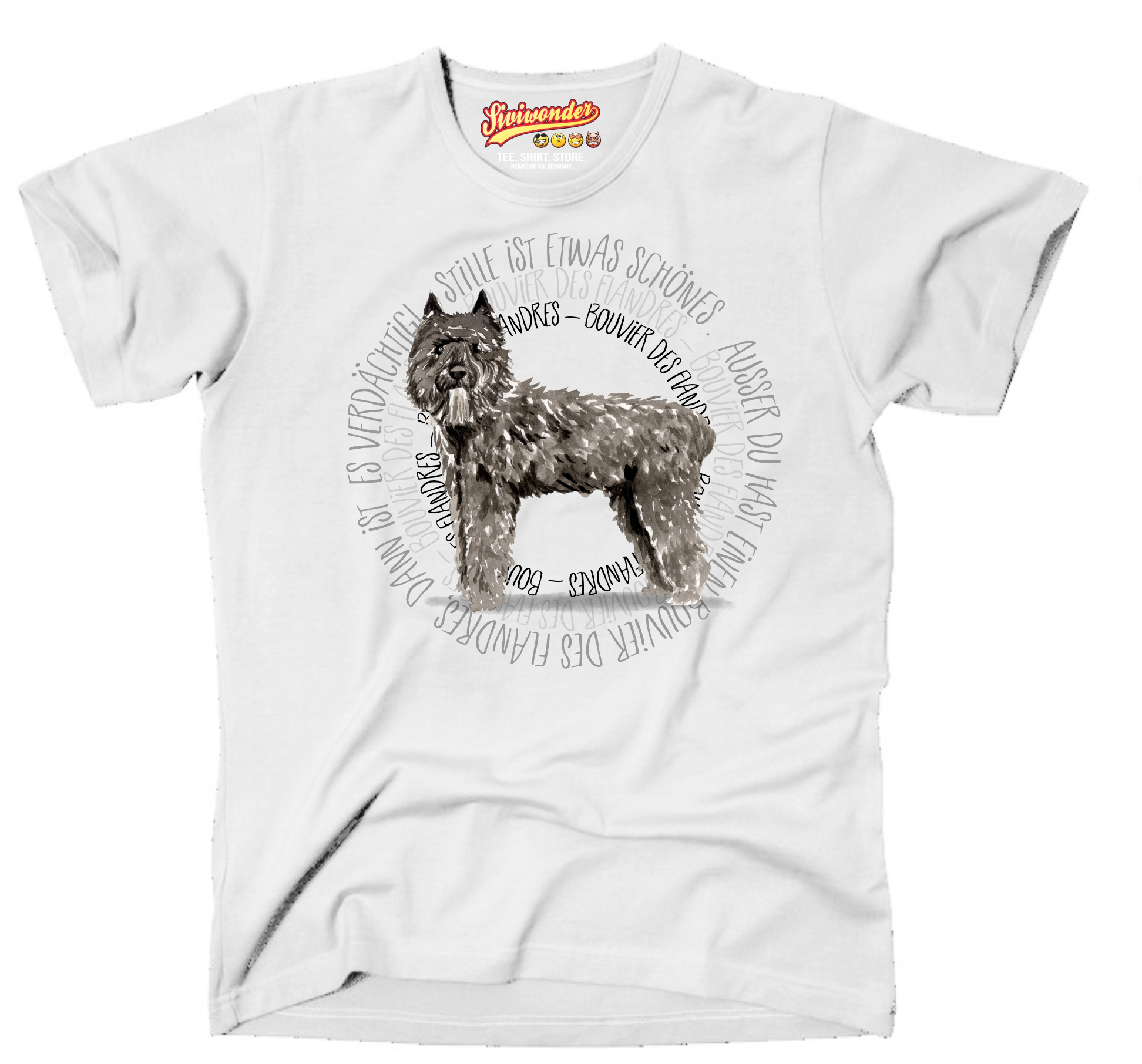 BOUVIER DES FLANDRES UNISEX T-SHIRT CIRCLE Watercolor by SIVIWONDER
