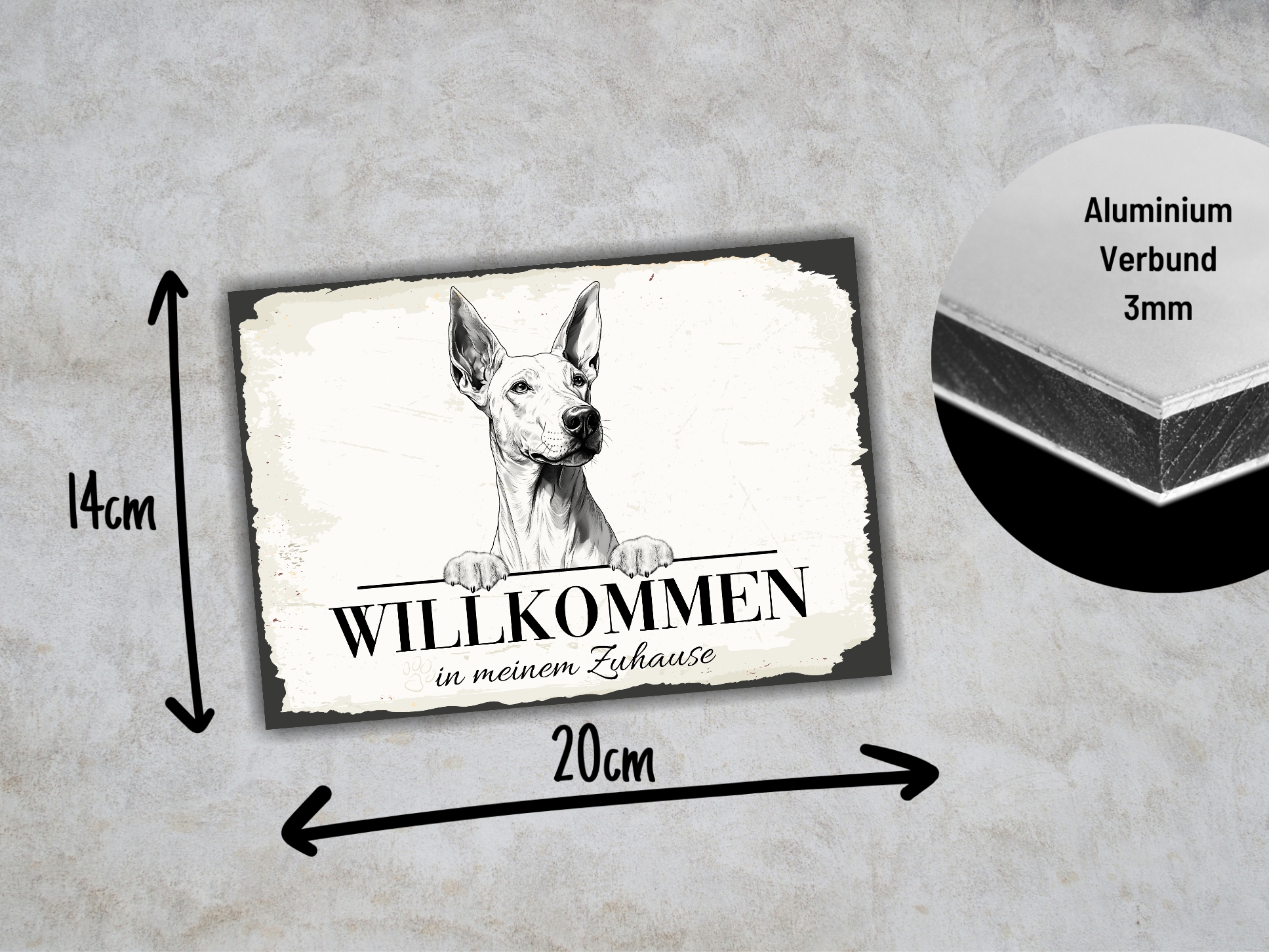 Hundeschild Willkommen Zuhause Pharaonenhund Pharaoh Schild Achtung Spruch