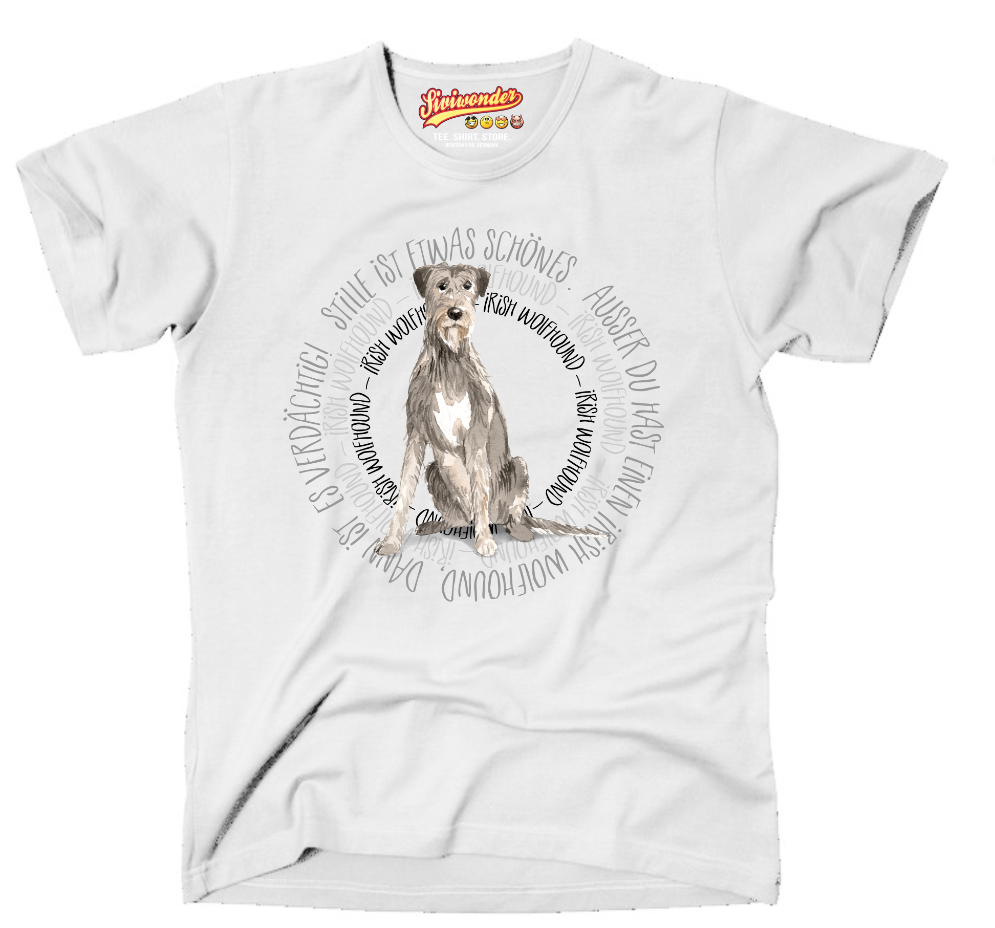 IRISH WOLFHOUND UNISEX T-SHIRT CIRCLE Watercolor by SIVIWONDER