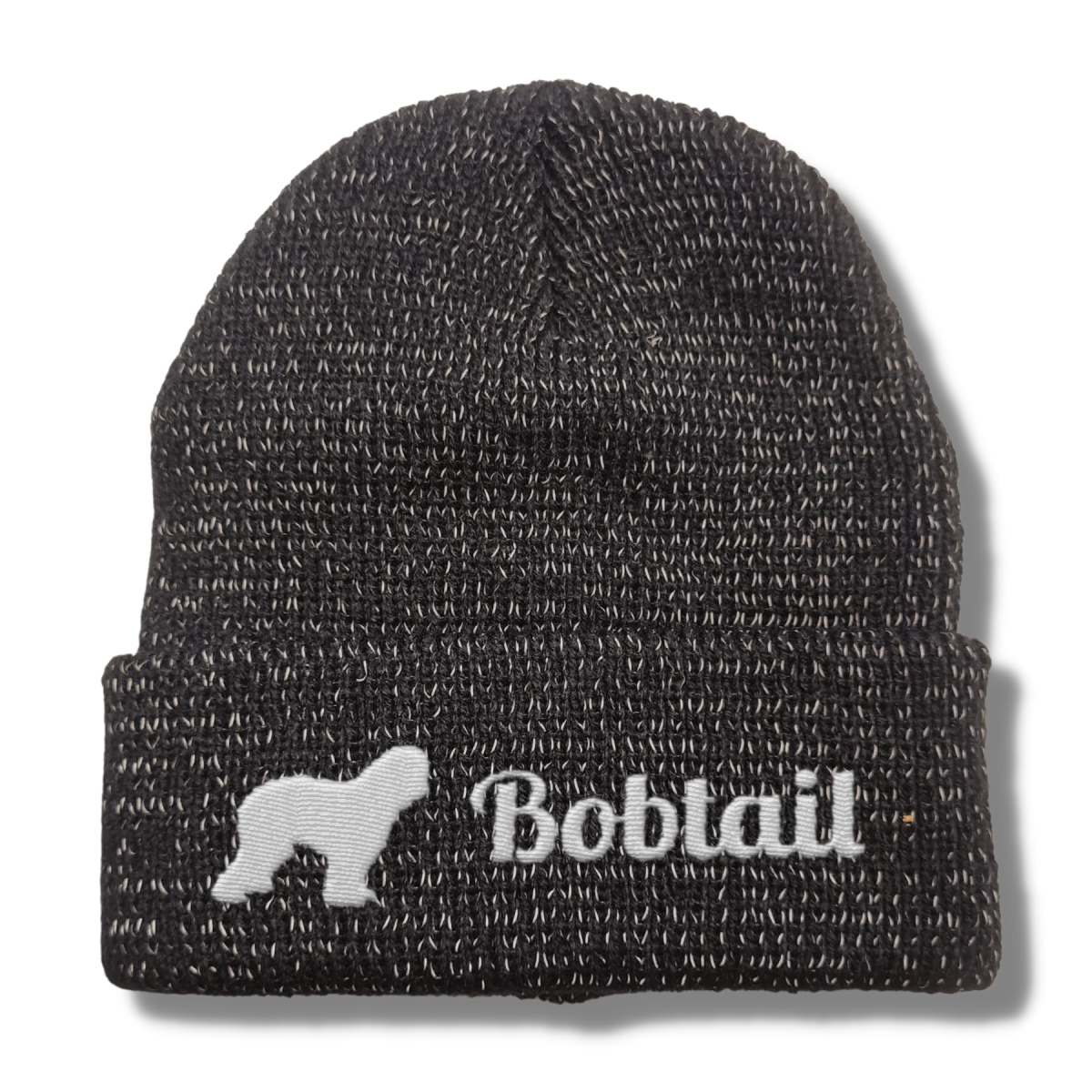 Bobtail reflektierende Mütze Stickerei Hund Winter Strickmütze reflex Beanie warm