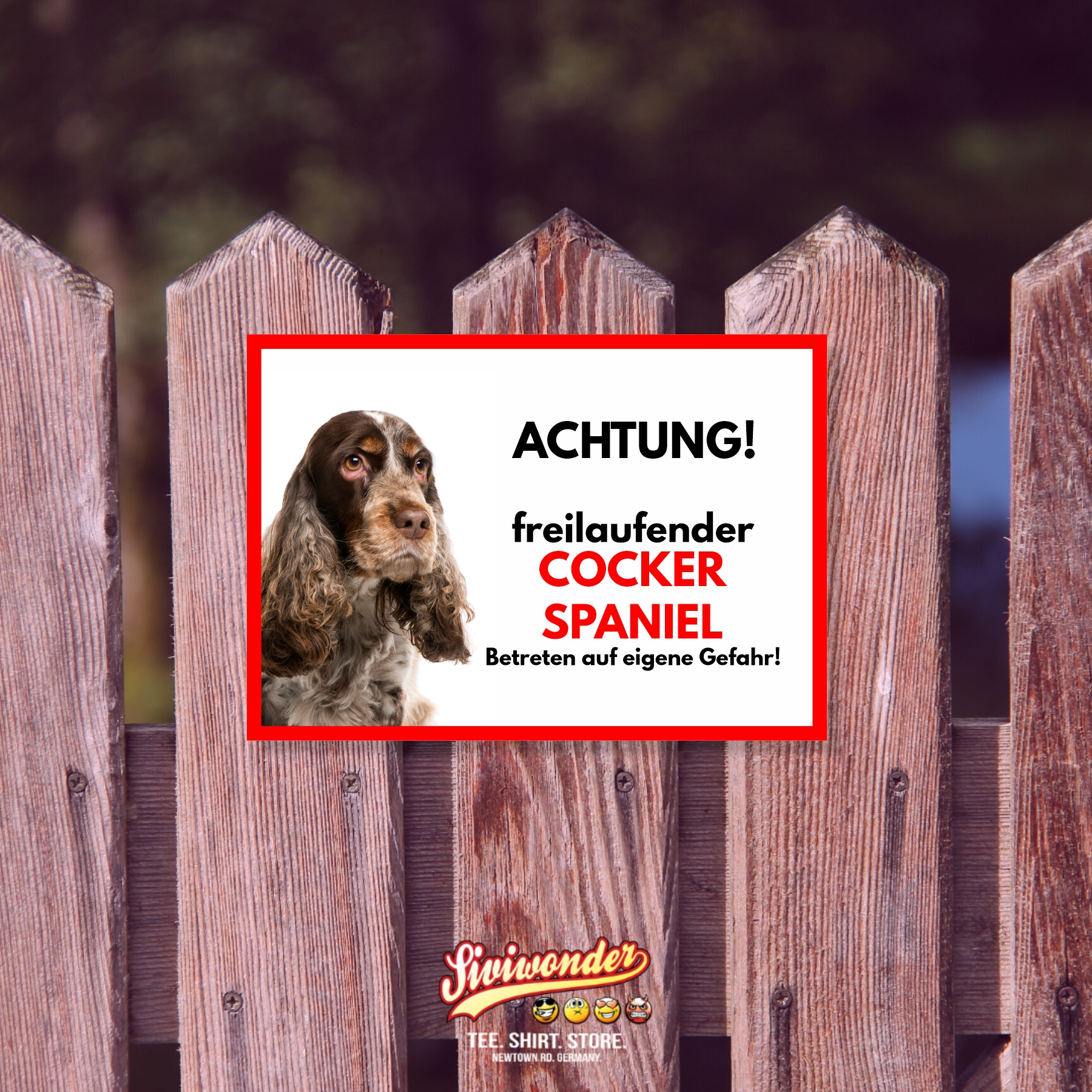 Cocker Spaniel 5 Freilaufender Hund Dog Schild Spruch Türschild Hundeschild Warnschild