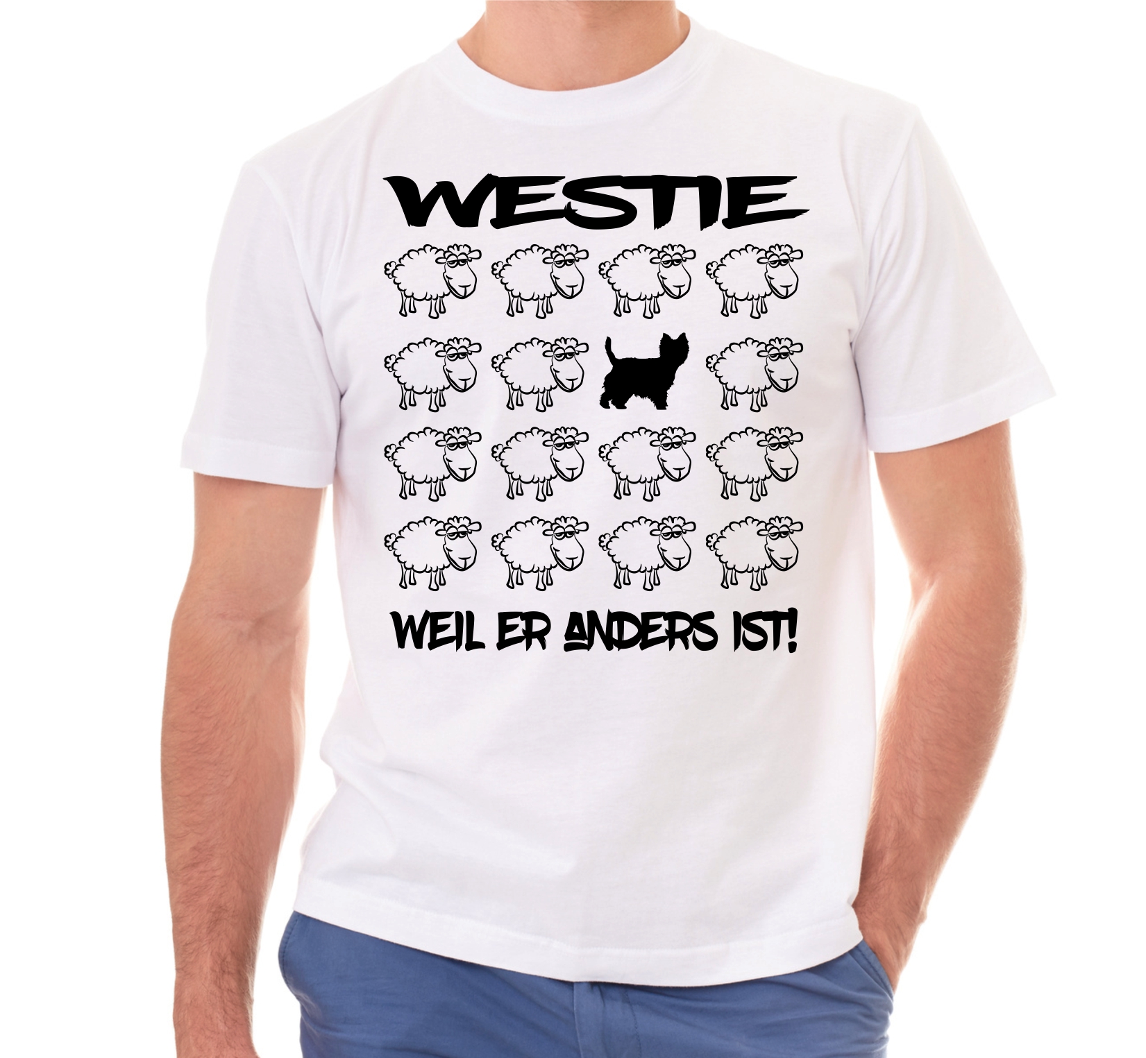 WESTIE UNISEX T-SHIRT BLACK SHEEP by SIVIWONDER