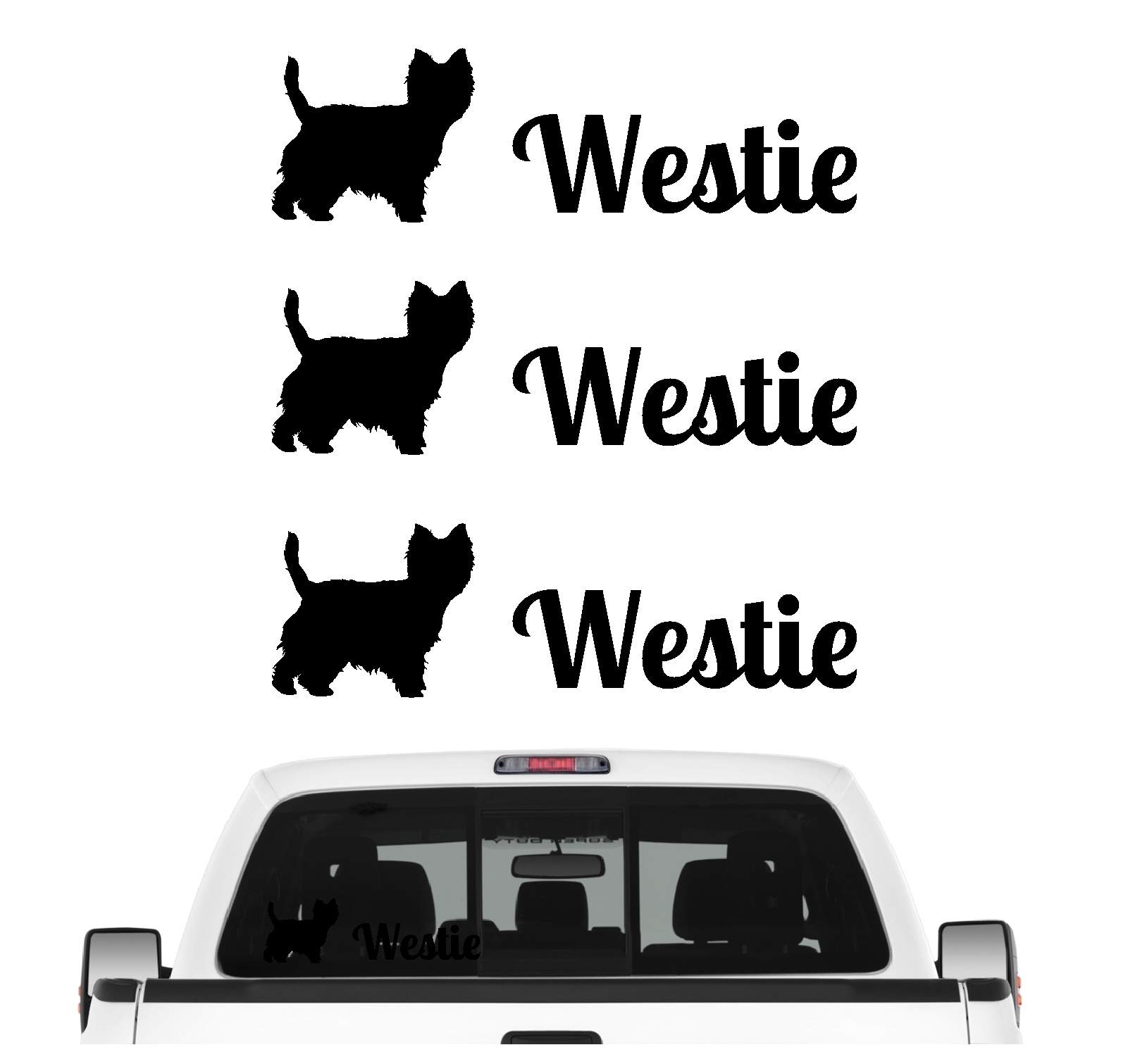Westie White Terrier  Aufkleber 3er Set Hundeaufkleber Hundemotiv Hund Folie