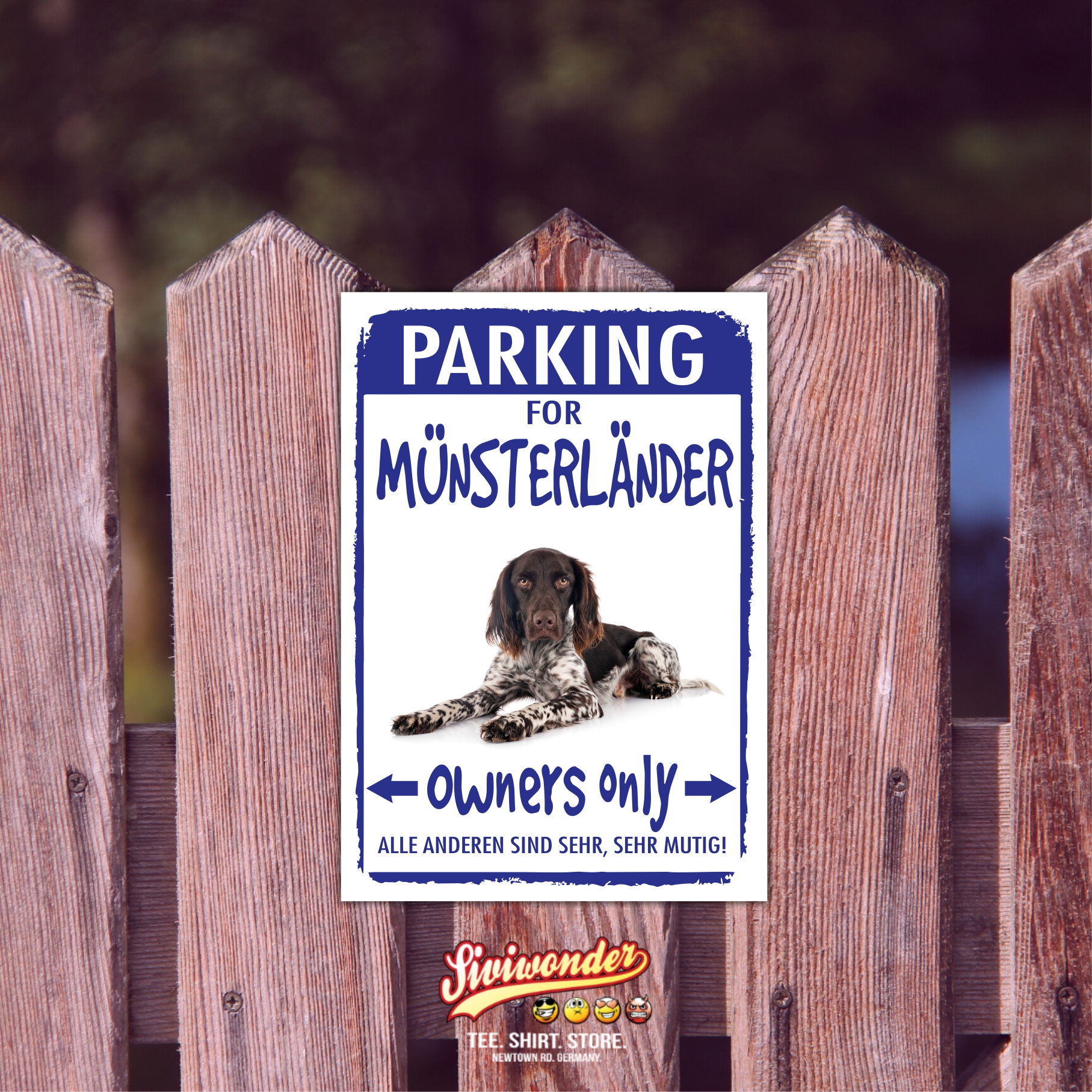 Münsterländer Großer Kleiner Parking Schild Achtung Spruch Warnschild Türschild Fun