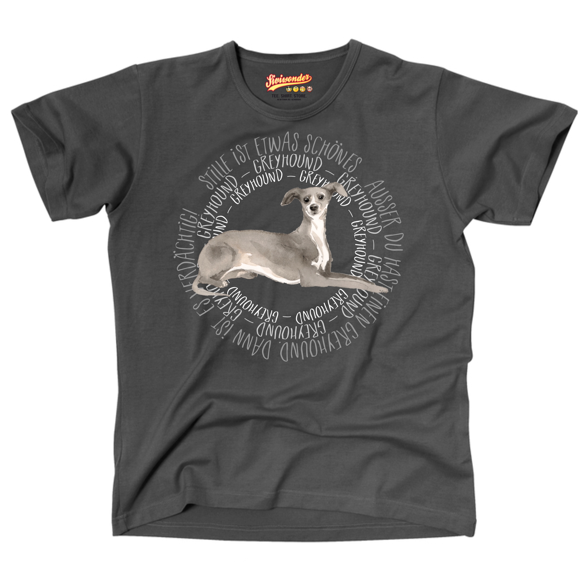 GREYHOUND UNISEX T-SHIRT CIRCLE Watercolor by SIVIWONDER