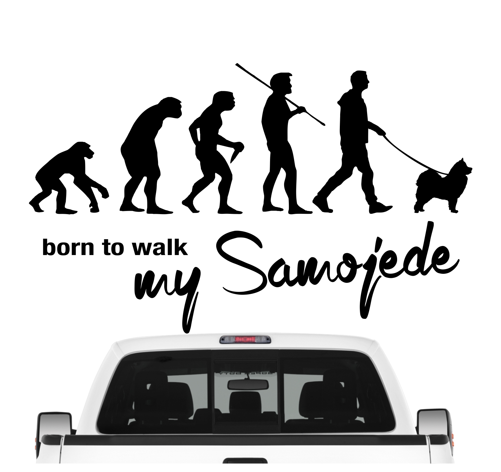 Samojede Sammy Smiley Sobaka Evolution Auto Aufkleber Hund Folie