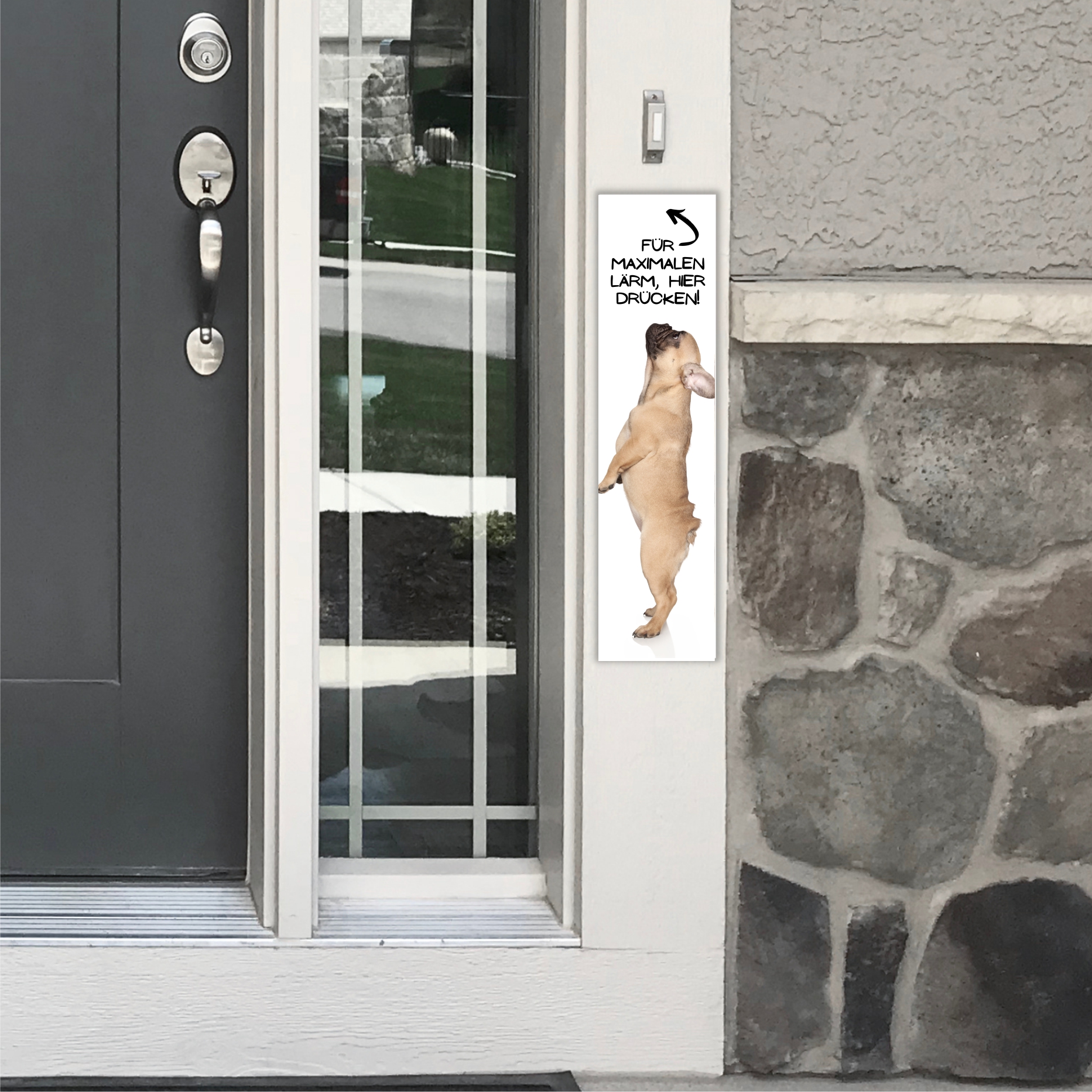 French Bulldog Frenchie Bully Französische Bulldogge  Dog Türschild Warnschild Hundeschild Schildr happy Design by Siviwonder
