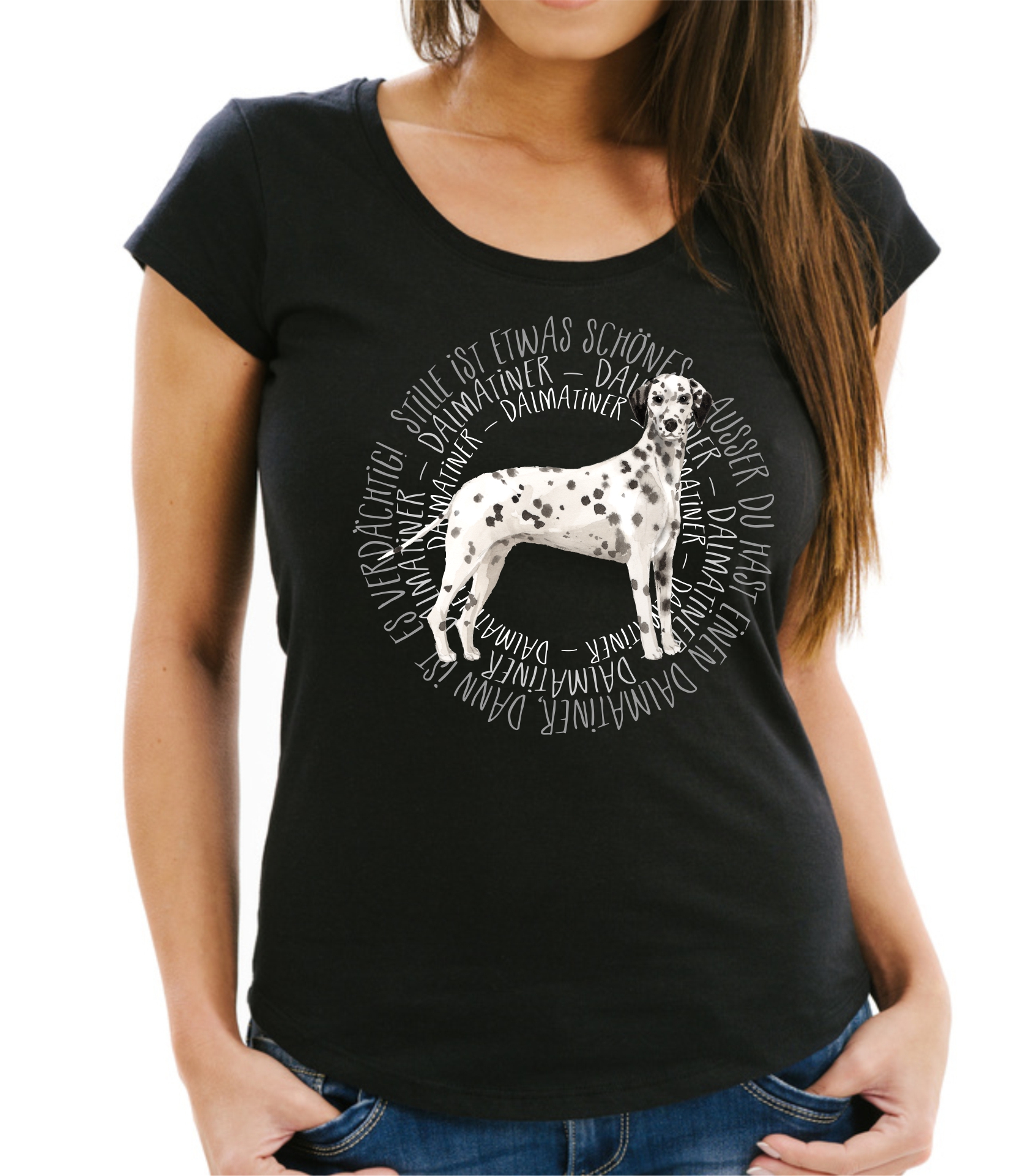 DALMATINER DAMEN T-SHIRT CIRCLE Watercolor by SIVIWONDER