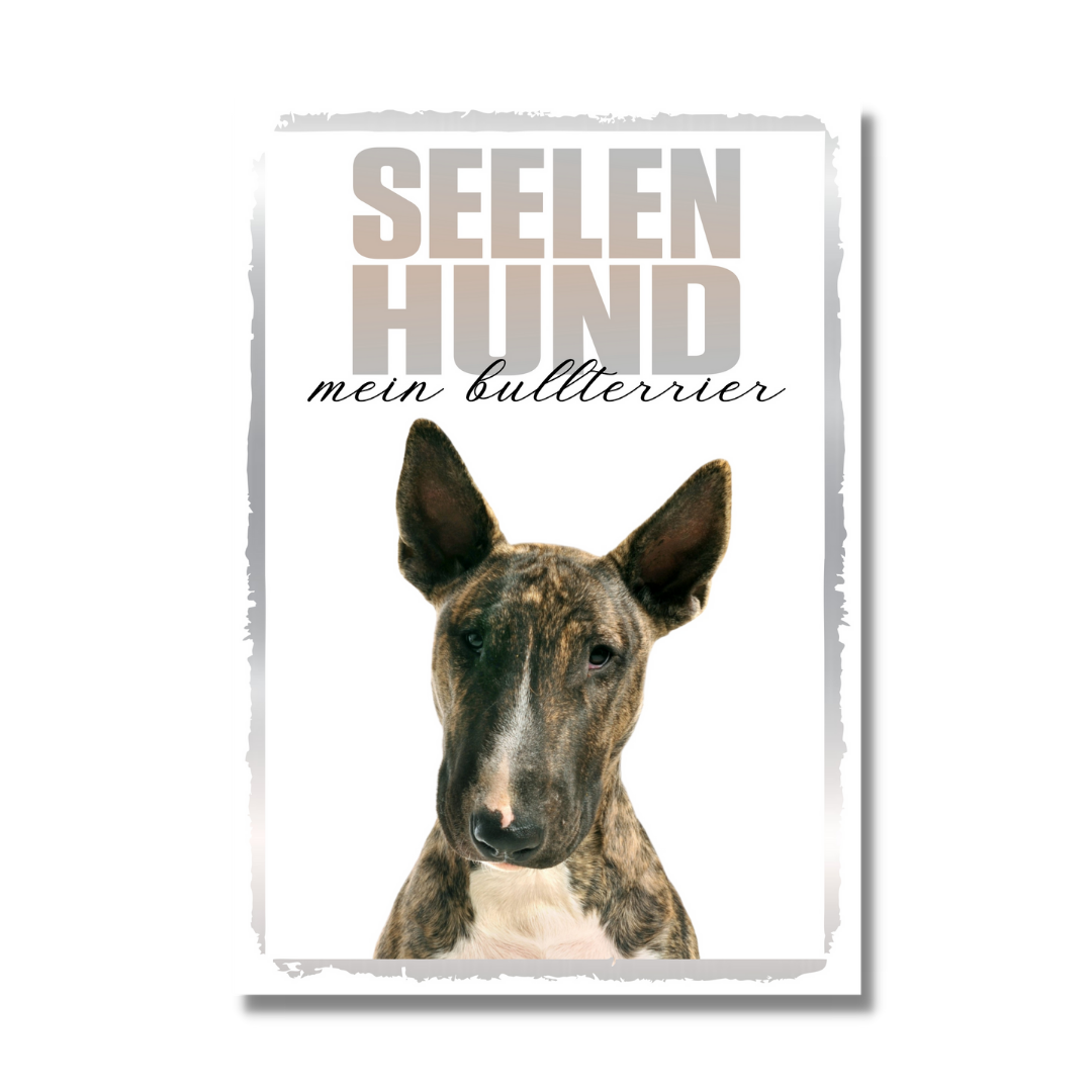 Bullterrier Seelenhund Dog Schild Spruch Türschild Hundeschild Warnschild Soulmate