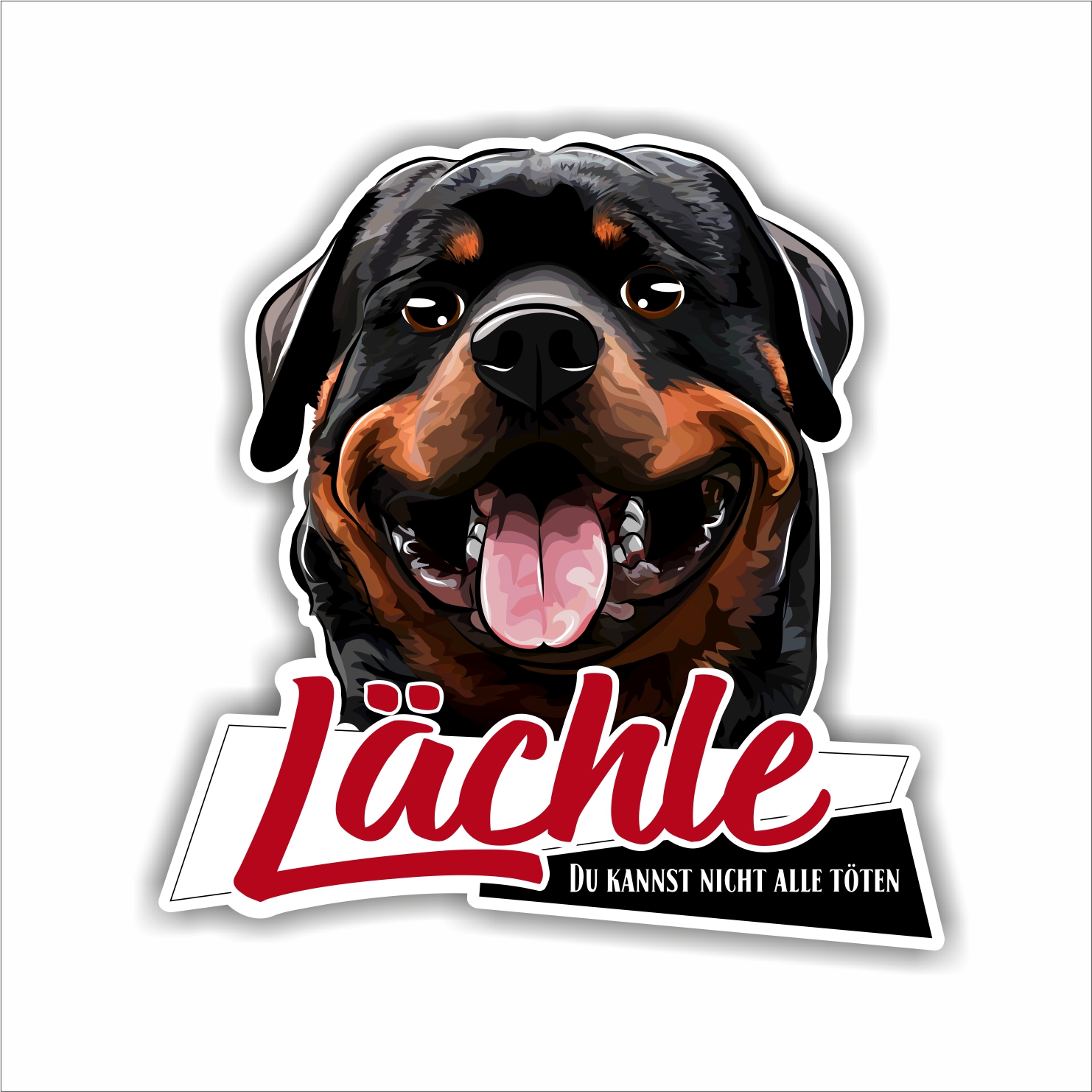 Aufkleber Sticker ROTTWEILER - LÄCHLE