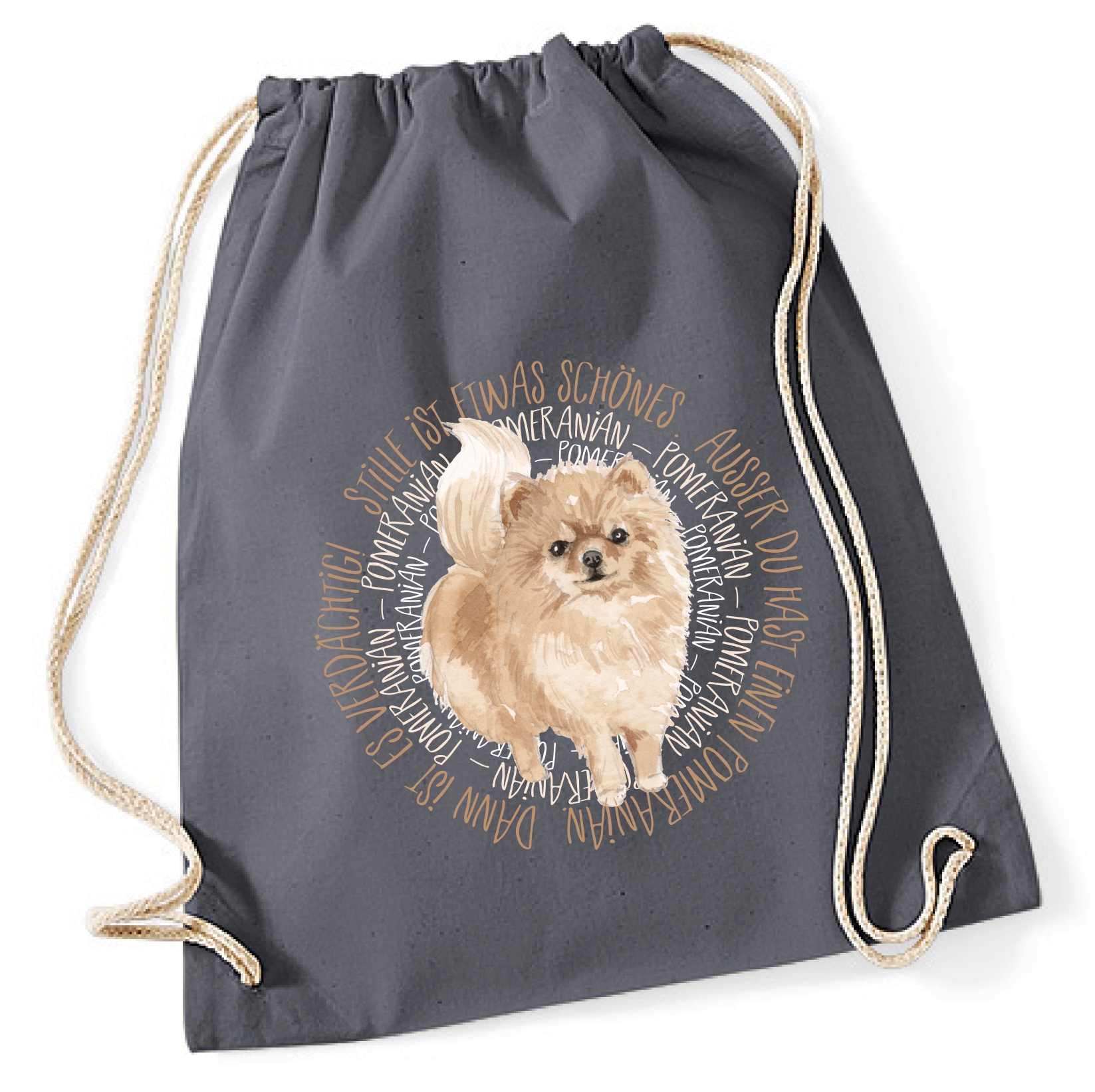 POMERANIAN TURNBEUTEL CIRCLE Watercolor by SIVIWONDER
