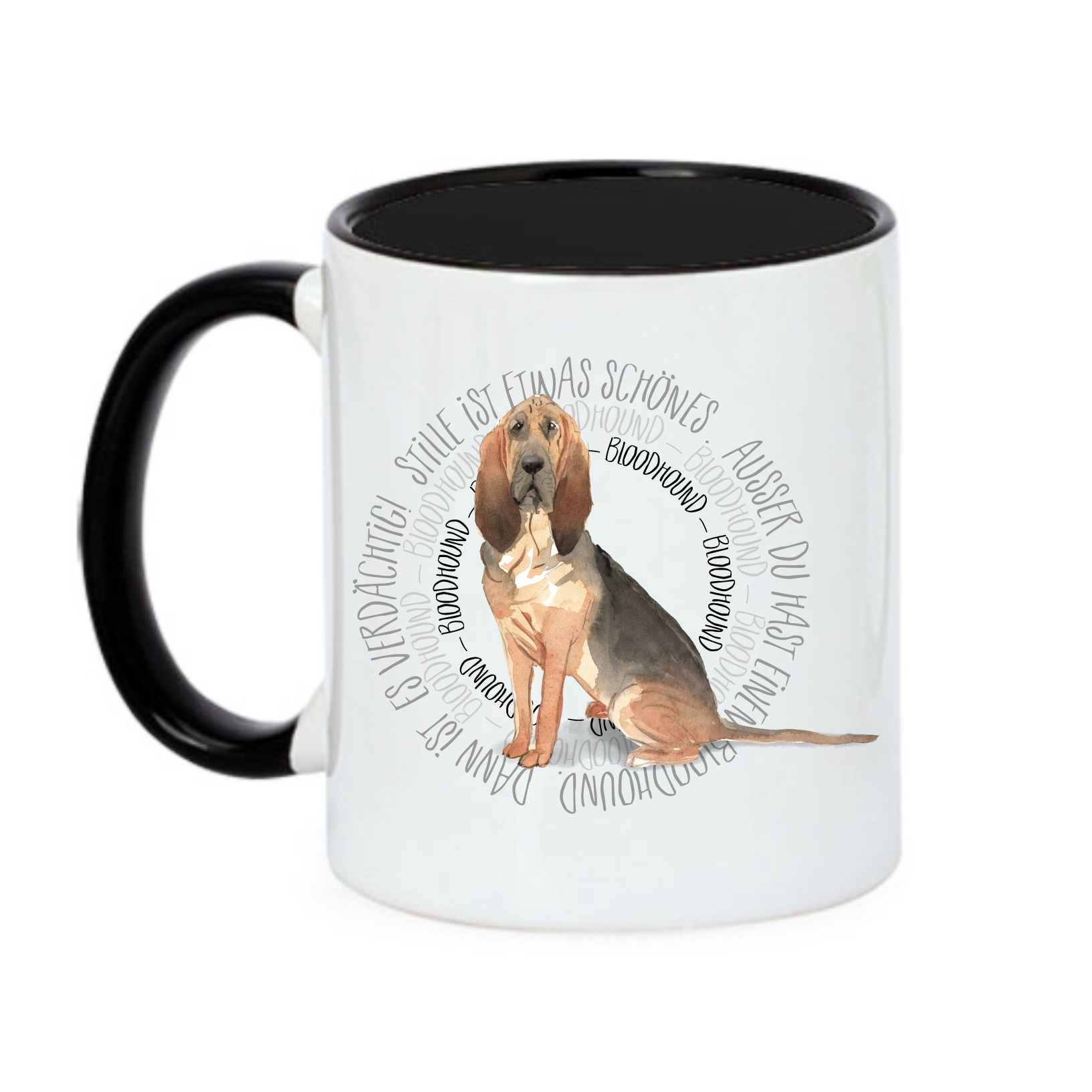 BLOODHOUND TASSE CIRCLE WATERCOLOUR Motiv by SIVIWONDER