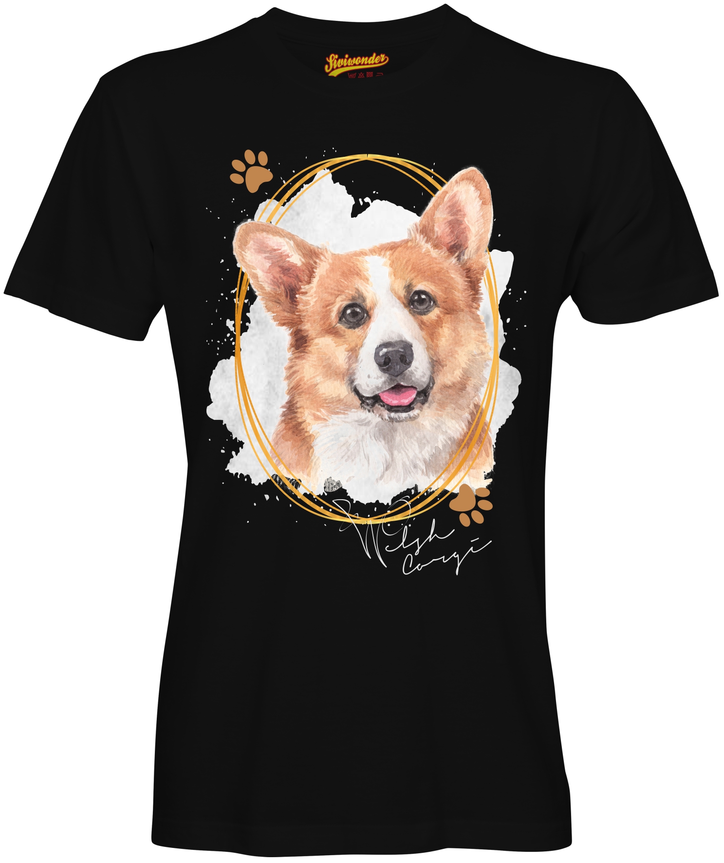 Unisex T-Shirt WELSH CORGI Signature Dogs by Siviwonder