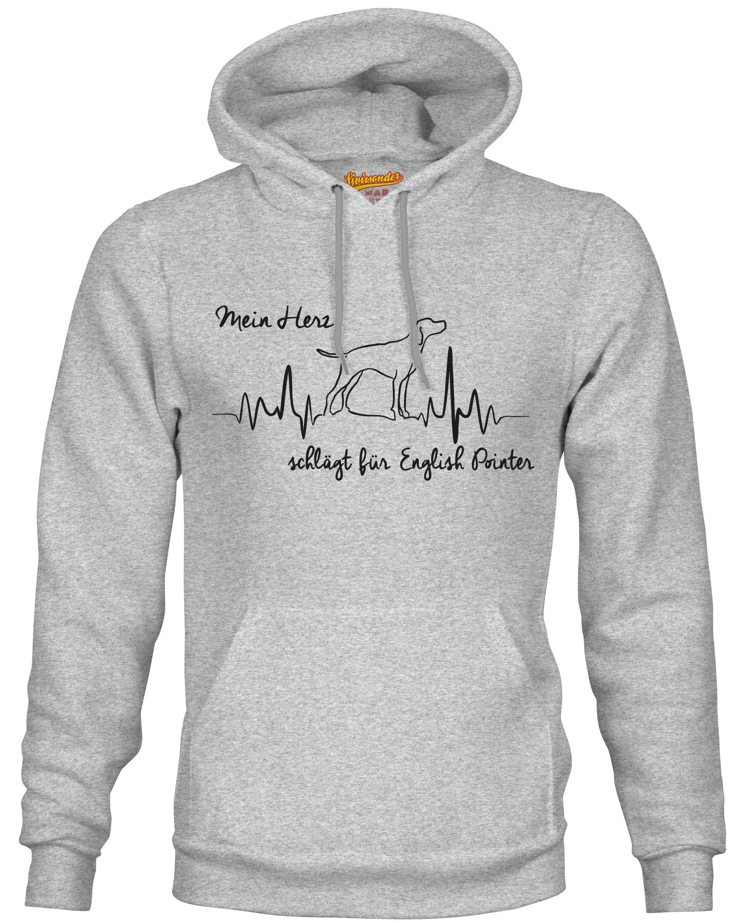 ENGLISH POINTER SWEATSHIRT HEARTBEAT EKG  Hund Hundemotiv Herz Hoodie