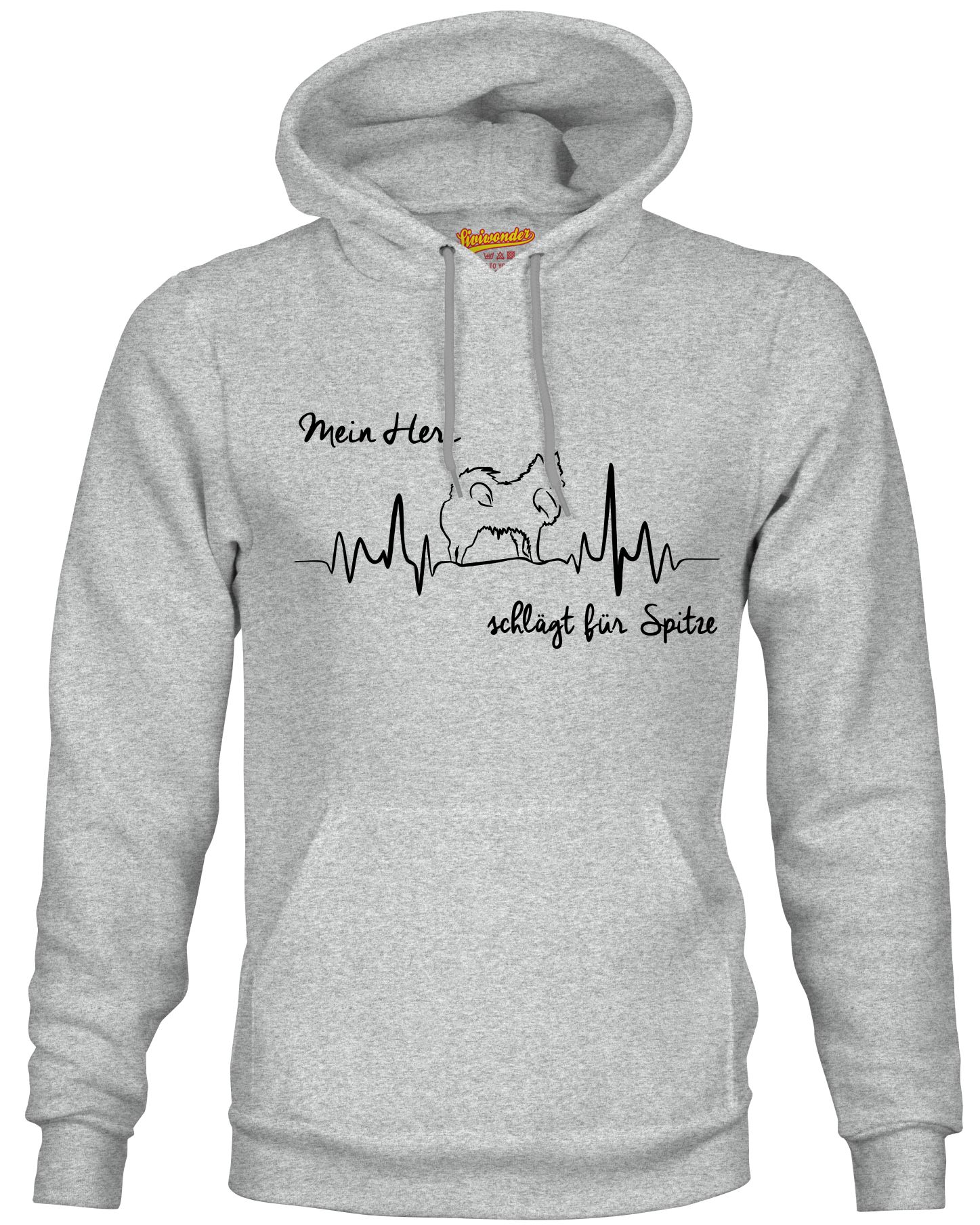 DEUTSCHER SPITZ SWEATSHIRT HEARTBEAT EKG  Hund Hundemotiv Herz Hoodie