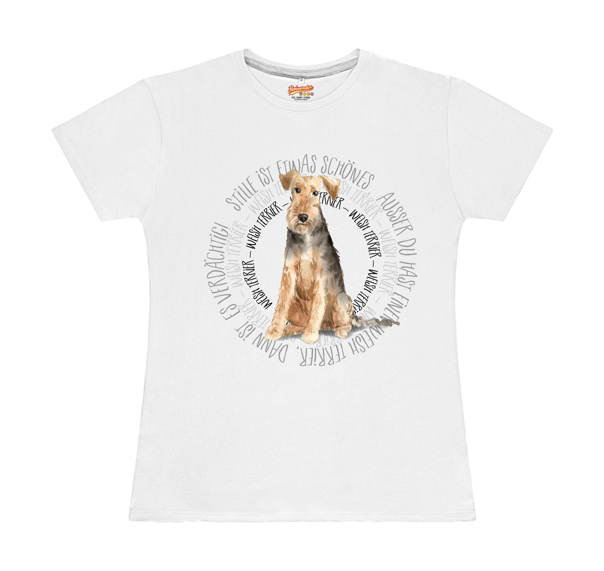 WELSH TERRIER DAMEN T-SHIRT CIRCLE Watercolor by SIVIWONDER