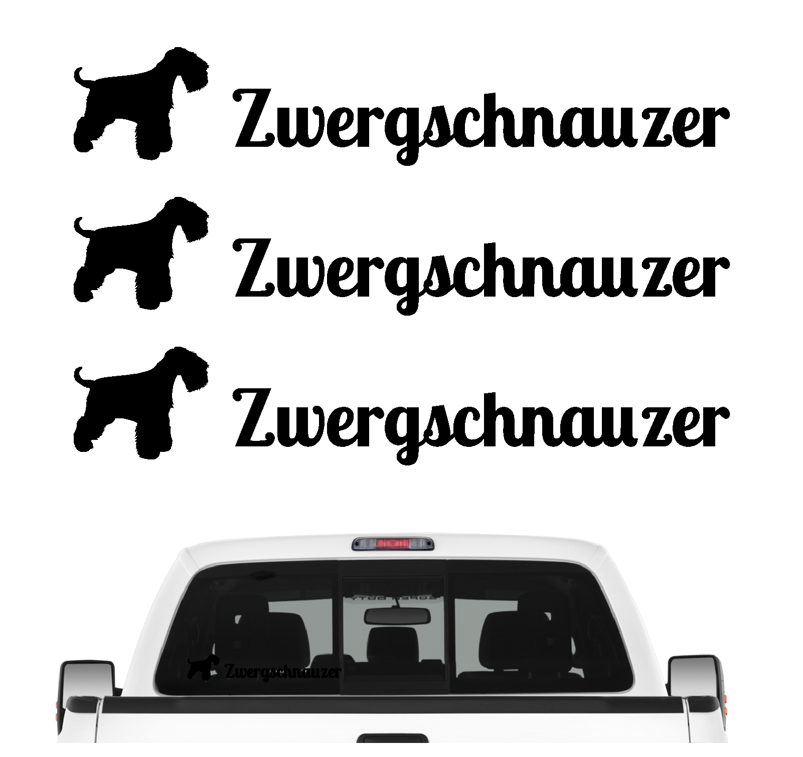 Zwergschnauzer Schnauzer Miniature Mini Dog 3er Set  AUTOAUFKLEBER Aufkleber Hunde Hundemotiv by SIVIWONDER