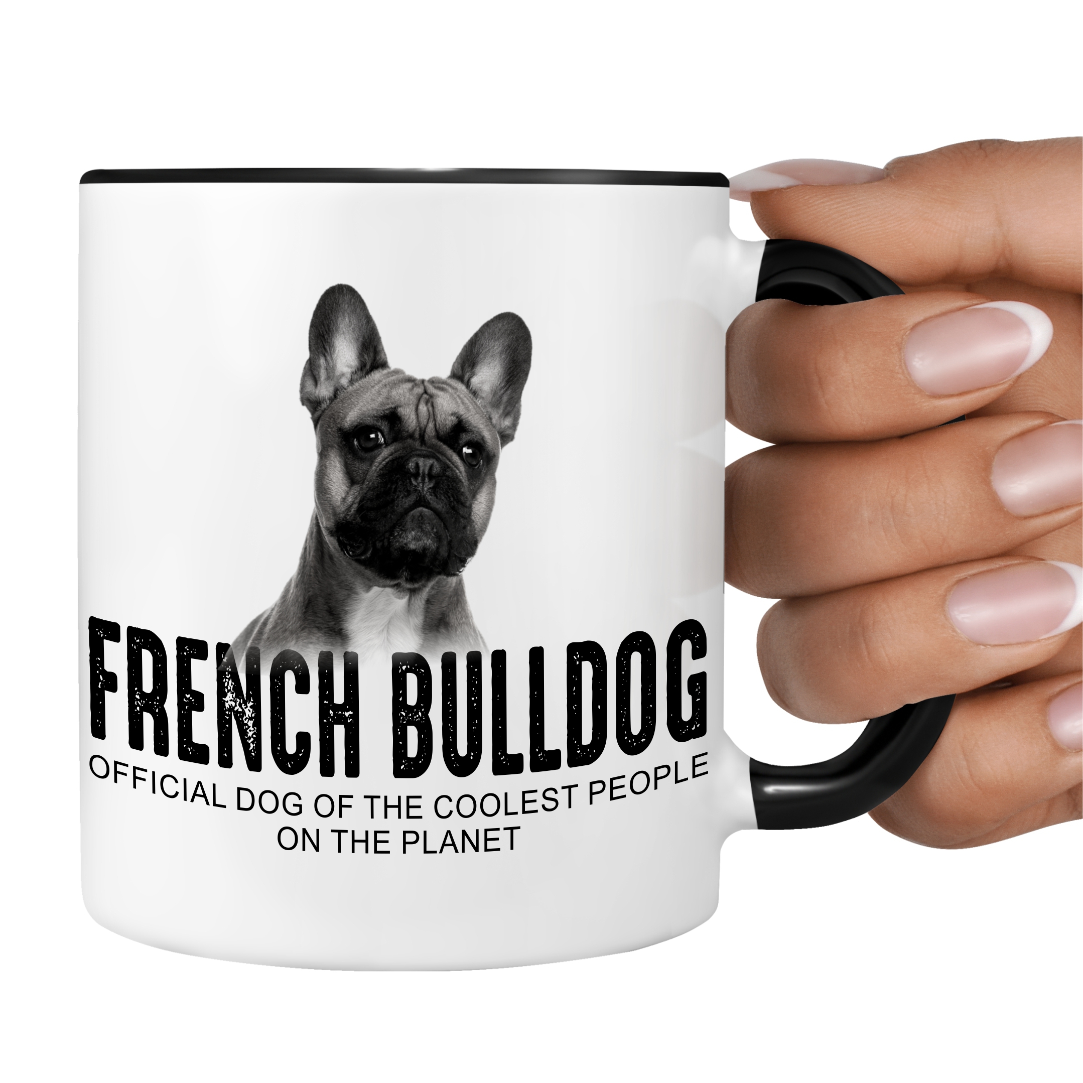 French Bulldog Frenchie Bully Französische Bulldogge  Dog Tasse Kaffeetasse Kaffeebecher happy Design by Siviwonder