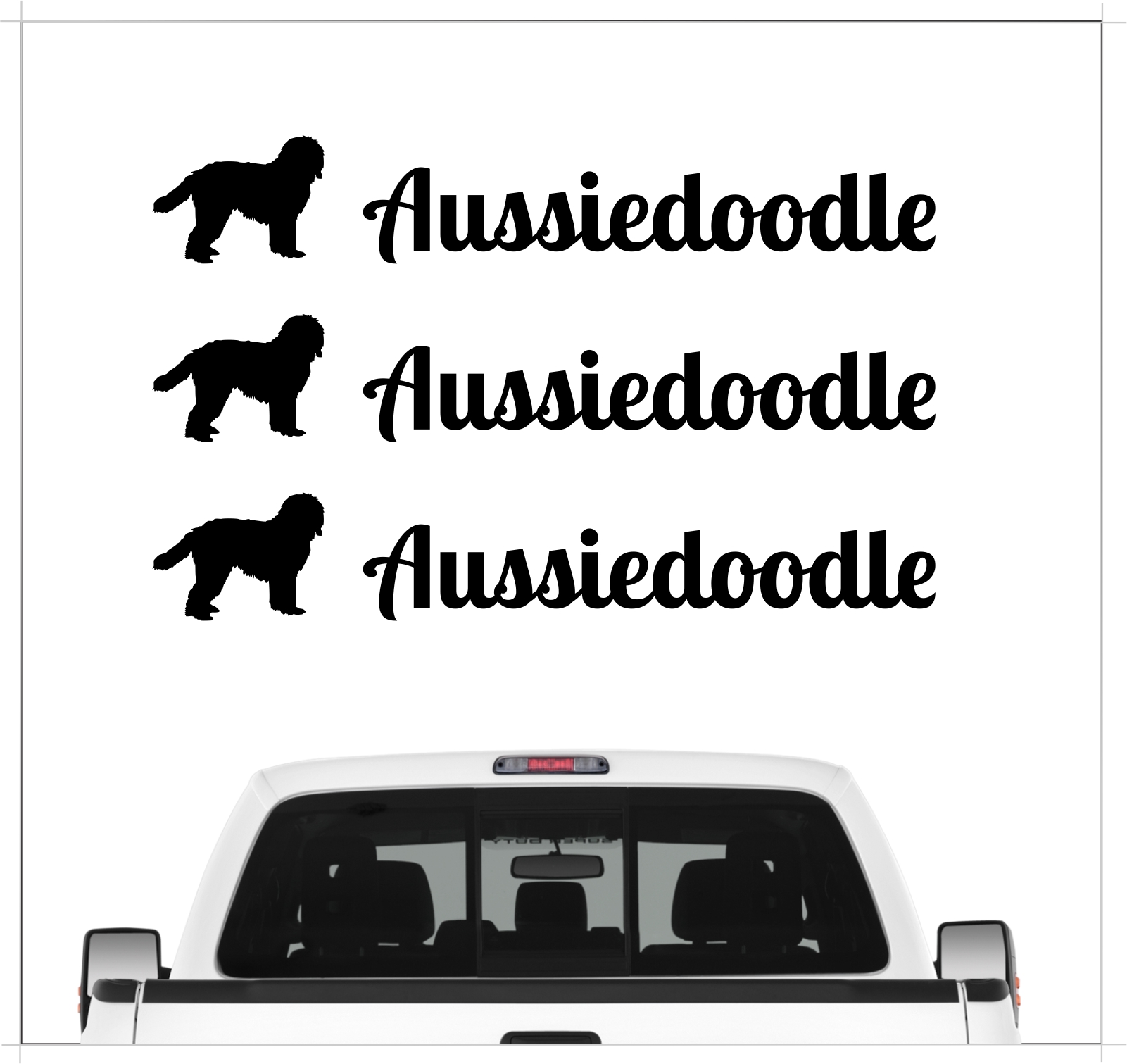 Aussiedoodle Australian Shepherd Mischling Pudel Designerhund Dog 3er Set  AUTOAUFKLEBER Aufkleber Hunde Hundemotiv by SIVIWONDER