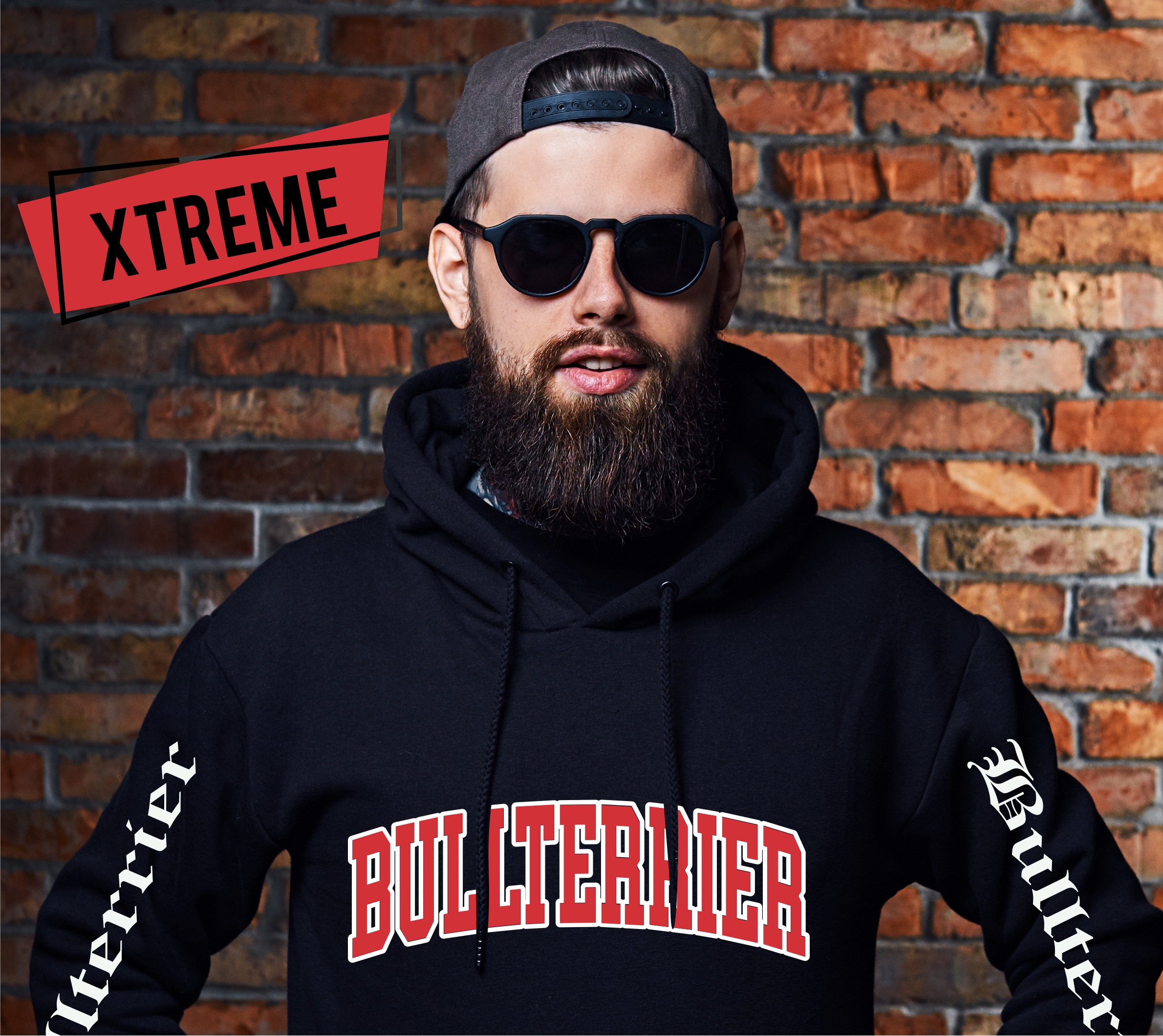 Bullterrier Bully Bull Terrier Gladiator Dog Hoodie Unisex Sweatshirt Extreme Hundemotiv