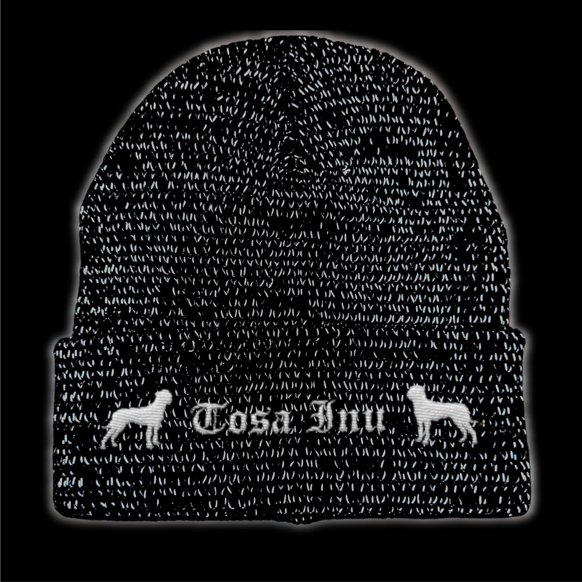 Bad Tosa Inu reflektierende Mütze Stickerei Hund Winter Strickmütze reflex Beanie warm