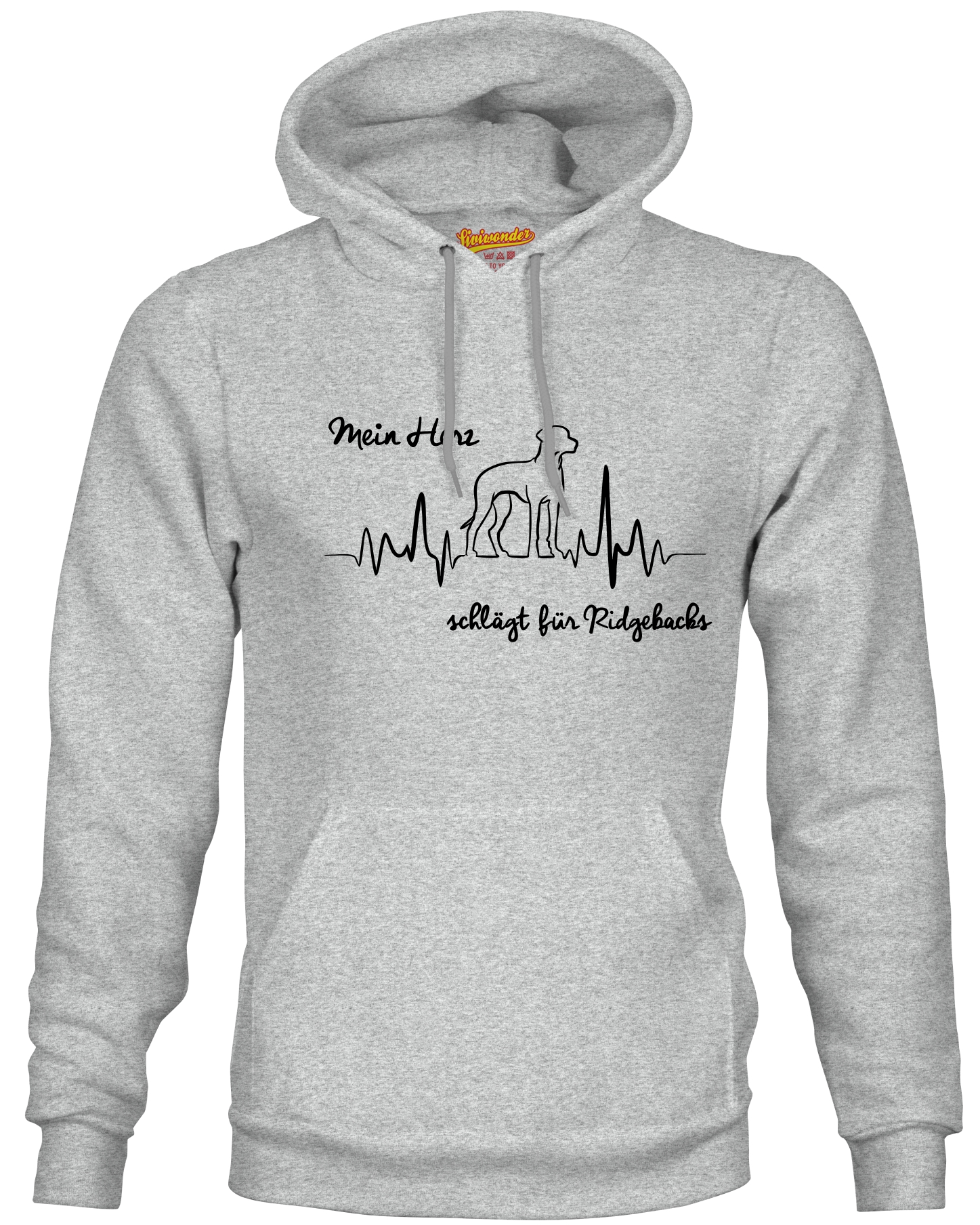 RHODESIAN RIDGEBACK SWEATSHIRT HEARTBEAT EKG  Hund Hundemotiv Herz