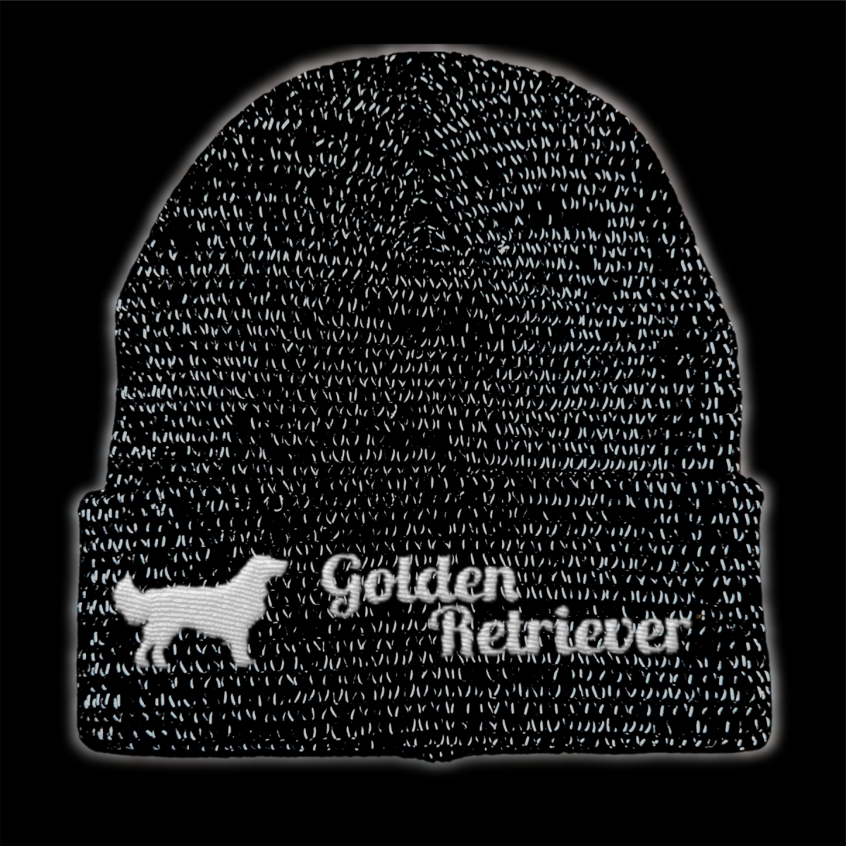 Golden Retriever reflektierende Mütze Stickerei Hund Winter Strickmütze reflex Beanie warm