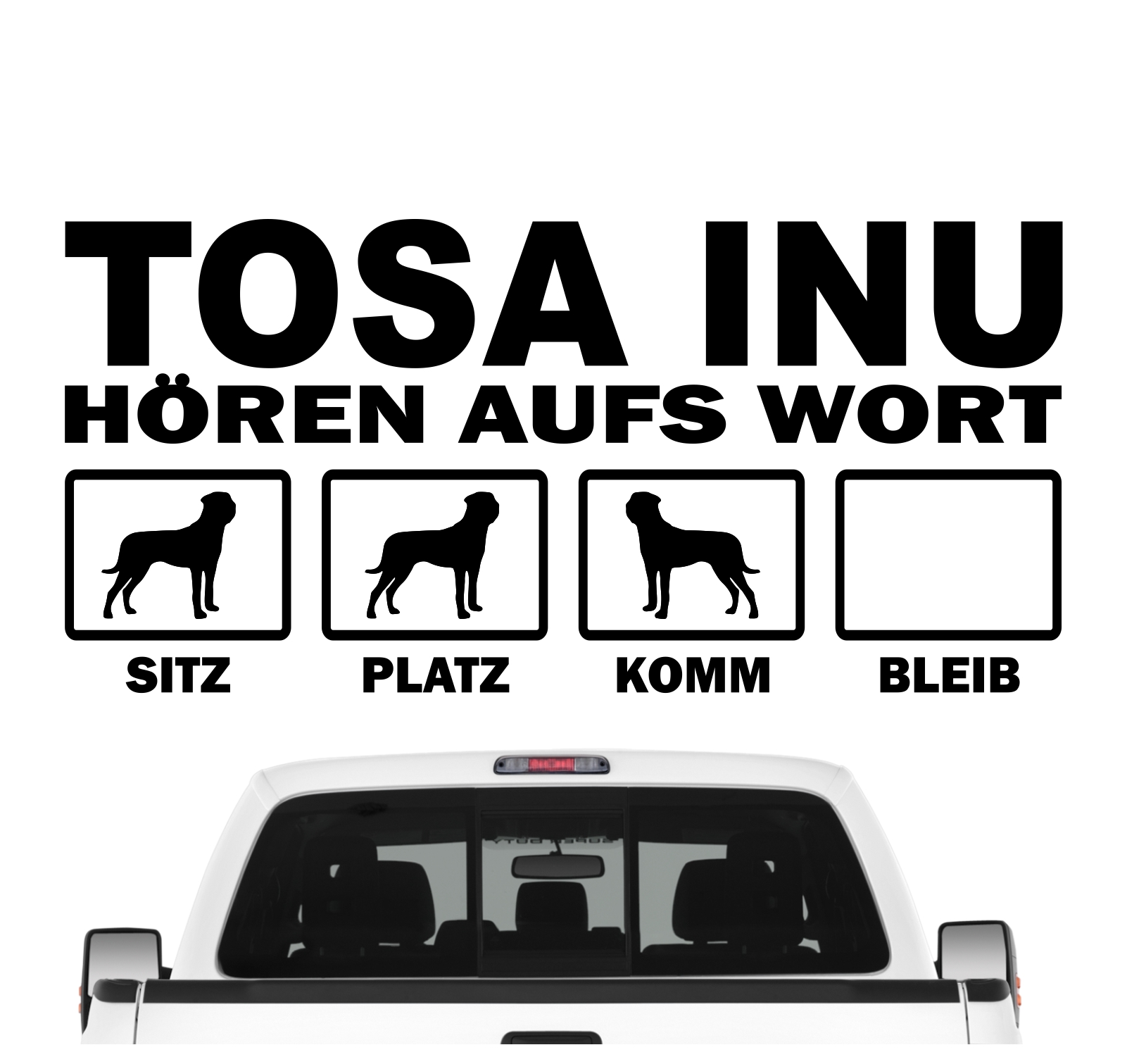 Tosa Inu Japan Ken Mastiff Tōken Hört aufs Wort Hunde Aufkleber Sticker Autoaufkleber Wandtattoo Tattoo