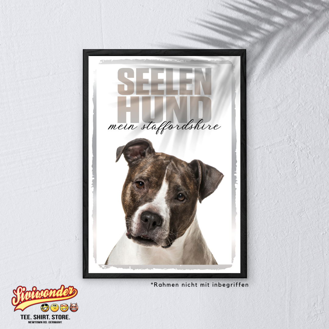 American Staffordshire Seelenhund Dog Schild Spruch Türschild Hundeschild Warnschild Soulmate