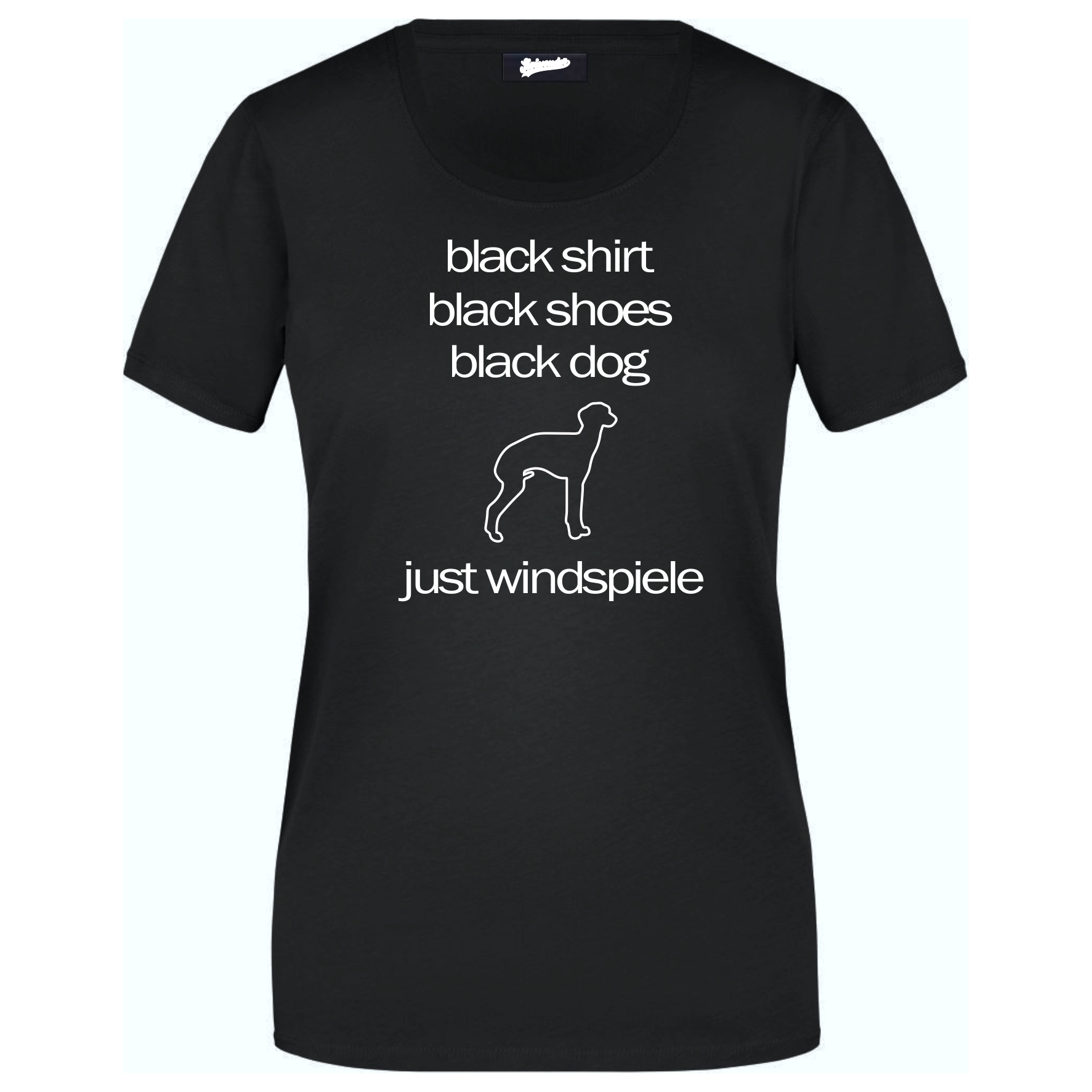 Italienisches Windspiel Black Dog Unisex T-Shirt Hundemotiv Italian Greyhound Piccolo Levriero Italiano