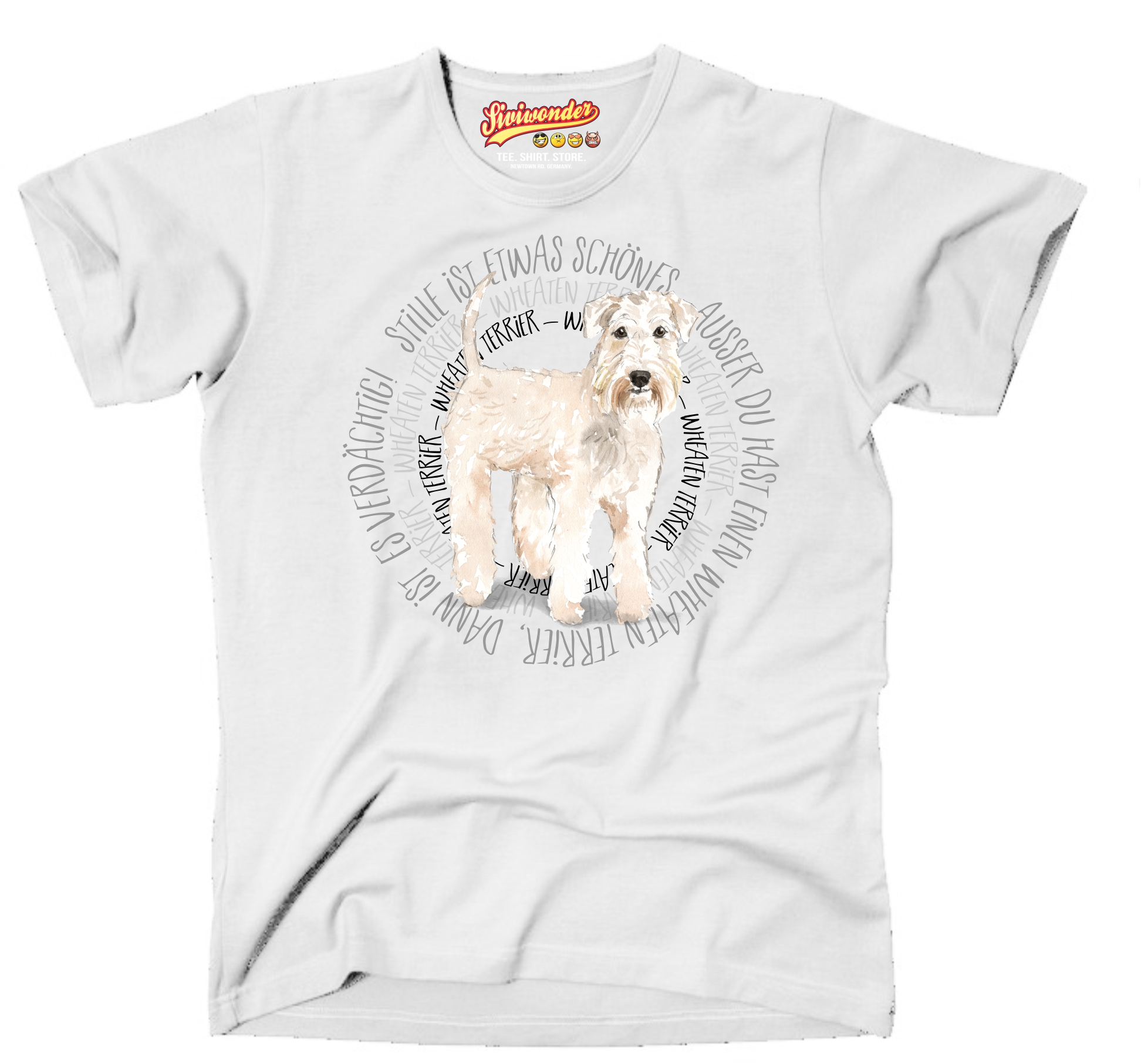 WHEATEN TERRIER UNISEX T-SHIRT CIRCLE Watercolor by SIVIWONDER