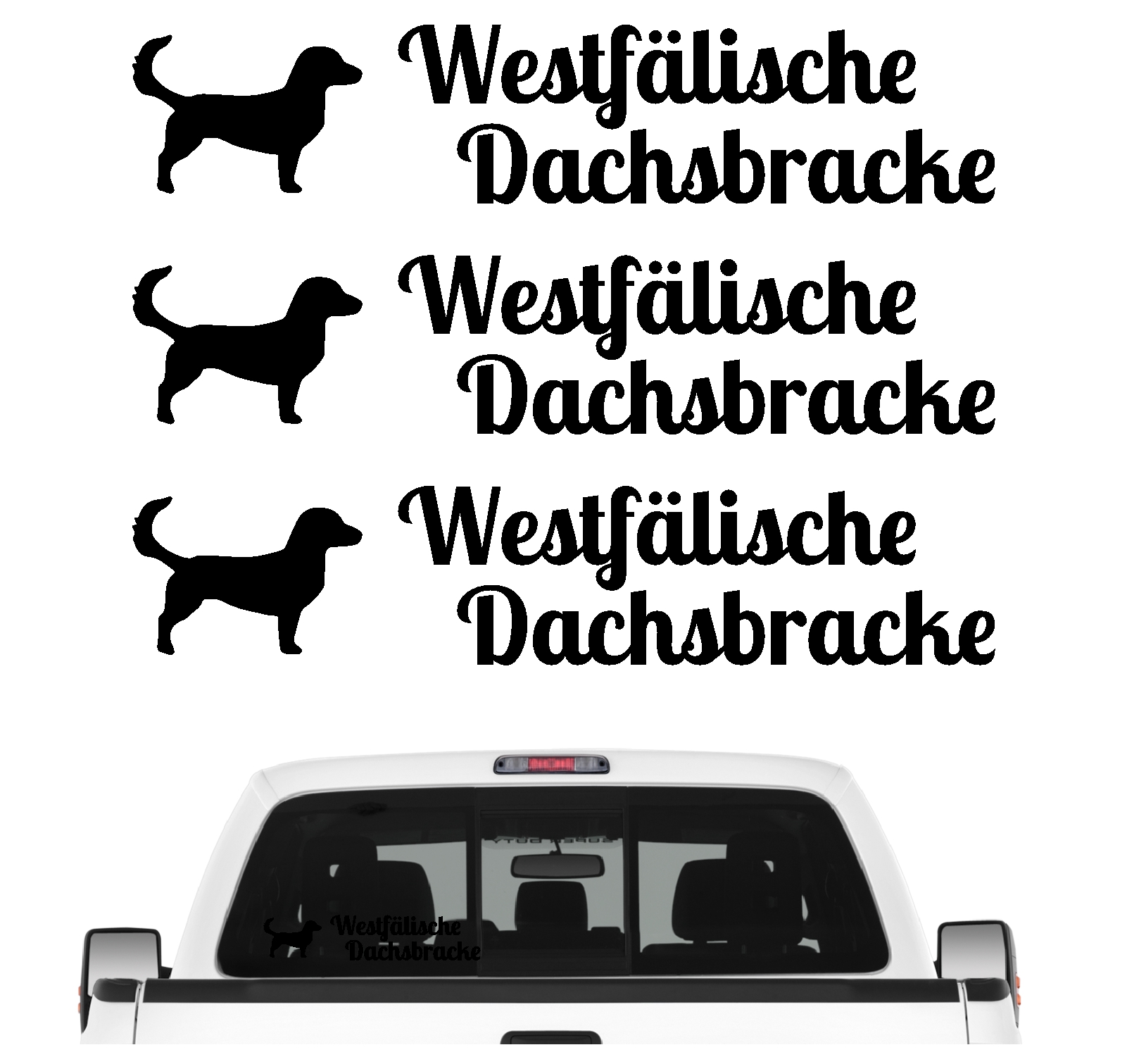Westfälische Dachsbracke Bracken Jagd Laufhund  Dog 3er Set  AUTOAUFKLEBER Aufkleber Hunde Hundemotiv by SIVIWONDER