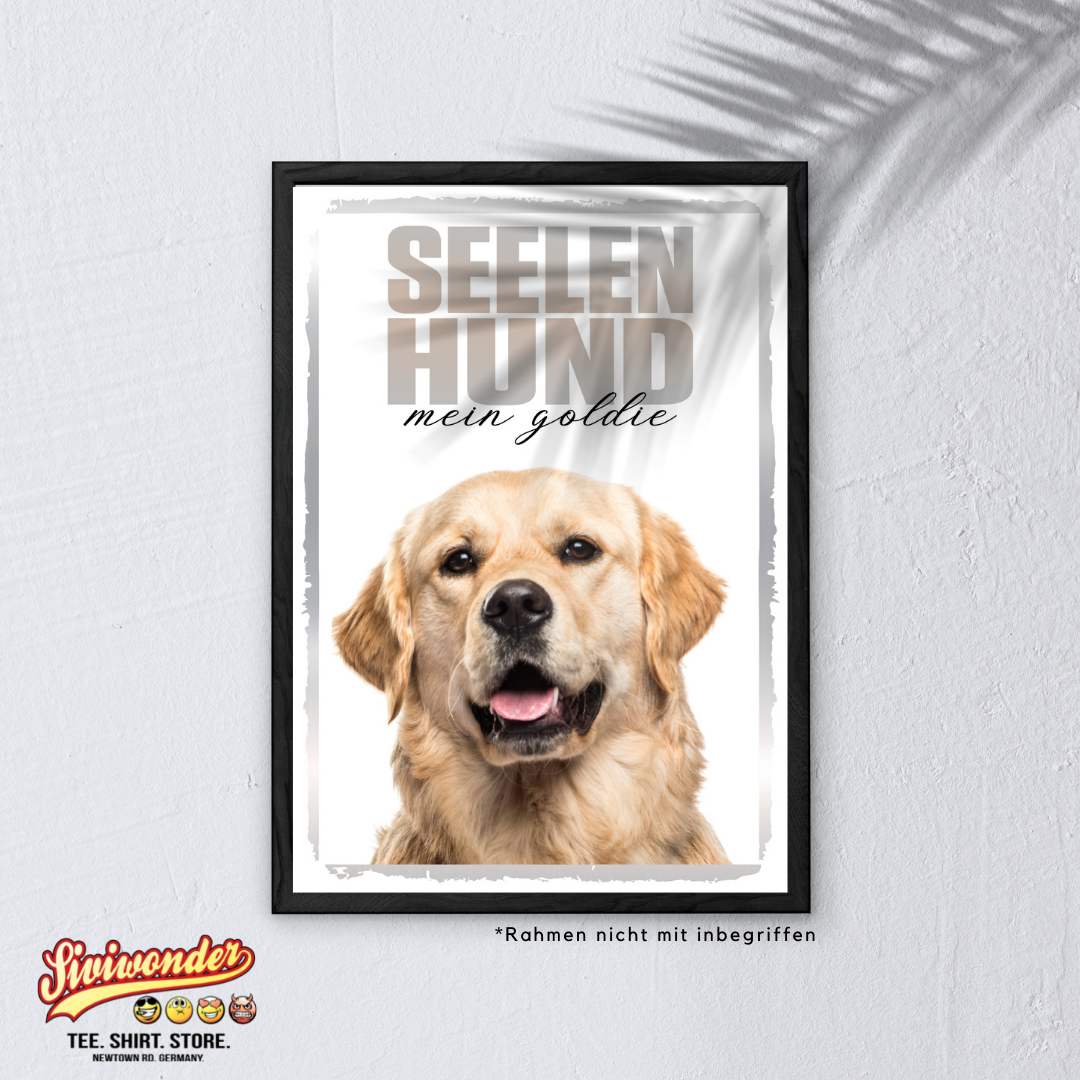 Golden Retriever Seelenhund Dog Schild Spruch Türschild Hundeschild Warnschild Soulmate