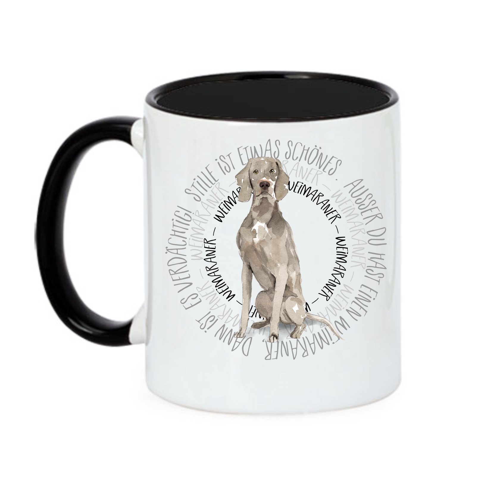 WEIMARANER TASSE CIRCLE WATERCOLOUR Motiv by SIVIWONDER