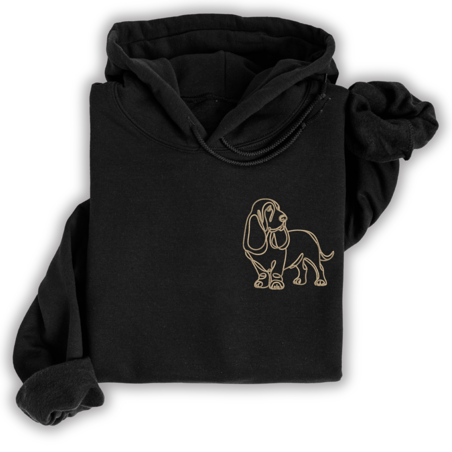 Hoodie Basset Hound gestickt Hund wählbare Stickerei kuschelig Stickerei personalisiert