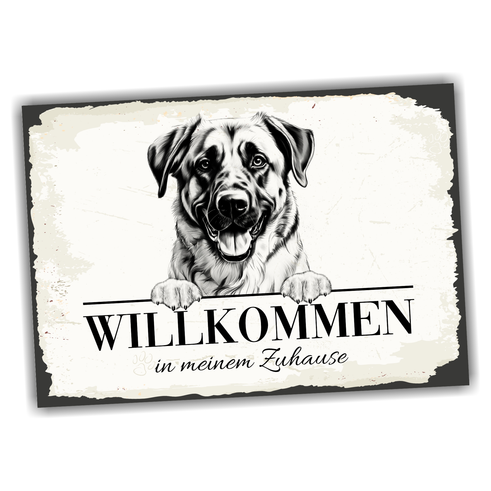 Hundeschild Willkommen Zuhause Anatolischer Hirtenhund Schild Achtung